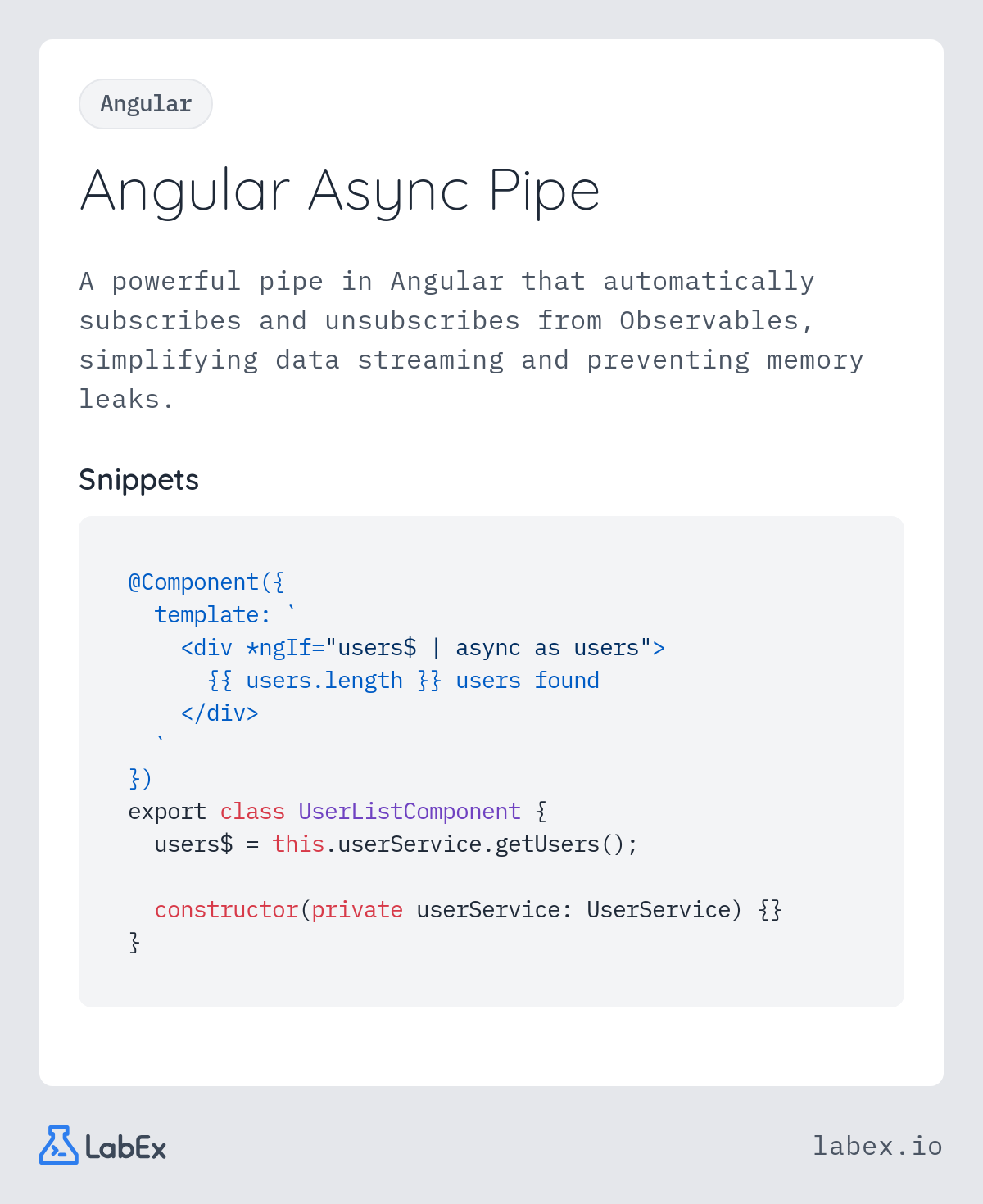 Angular Async Pipe programming concept visualization