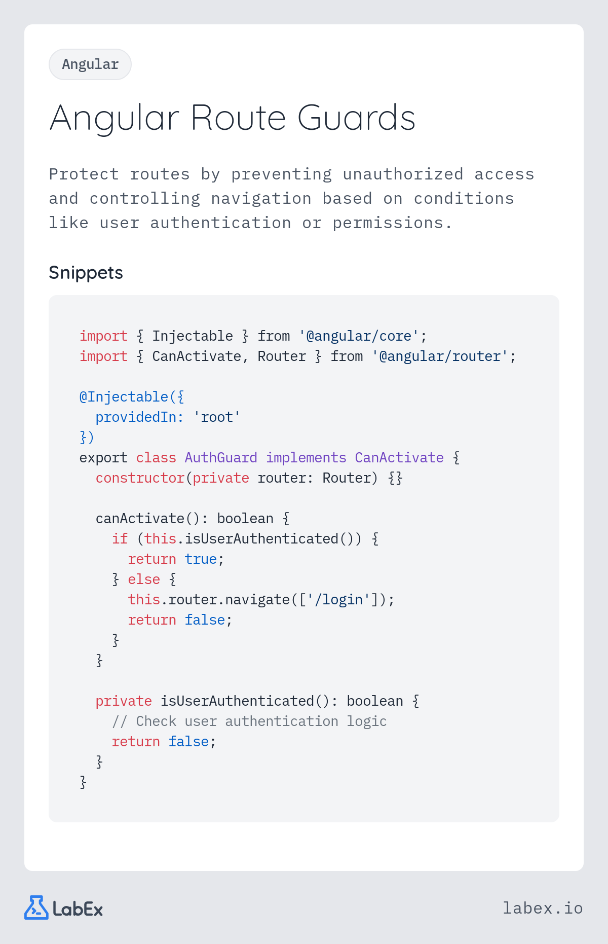 Angular Route Guards programming concept visualization