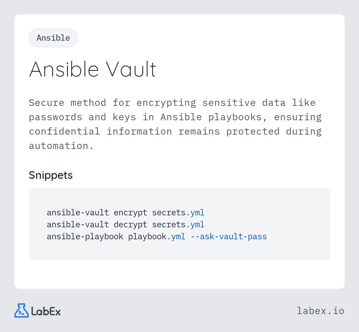 Ansible Vault programming concept visualization