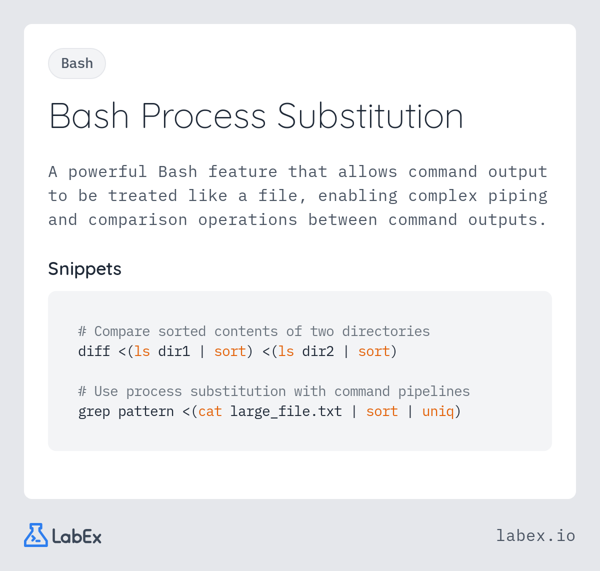 Bash Process Substitution programming concept visualization