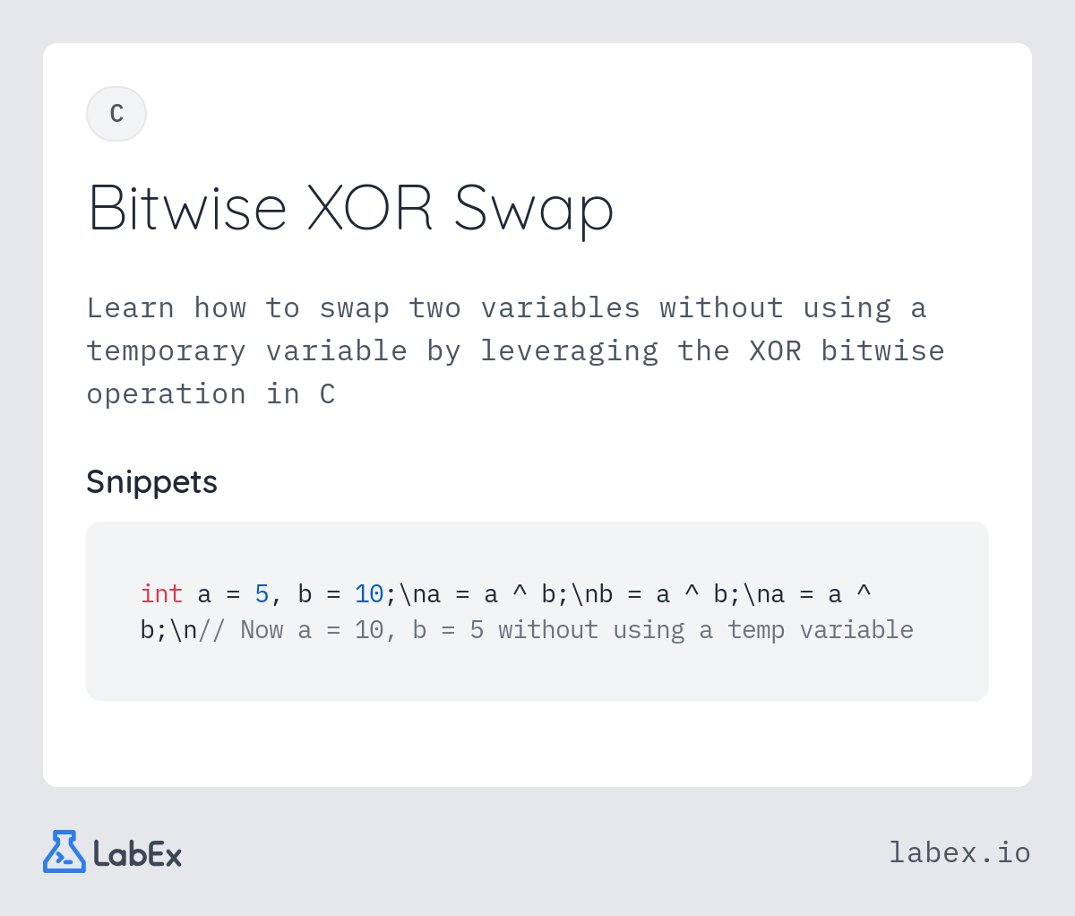 Bitwise XOR Swap programming concept visualization