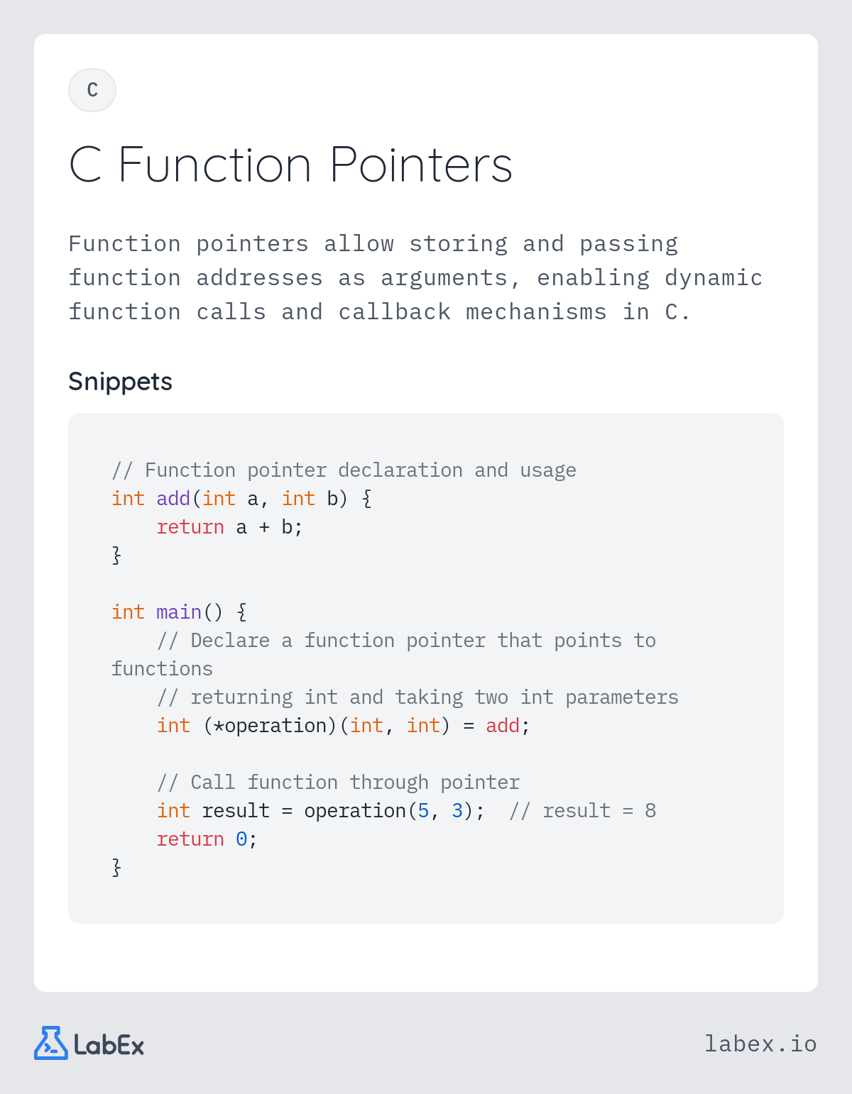 C Function Pointers programming concept visualization