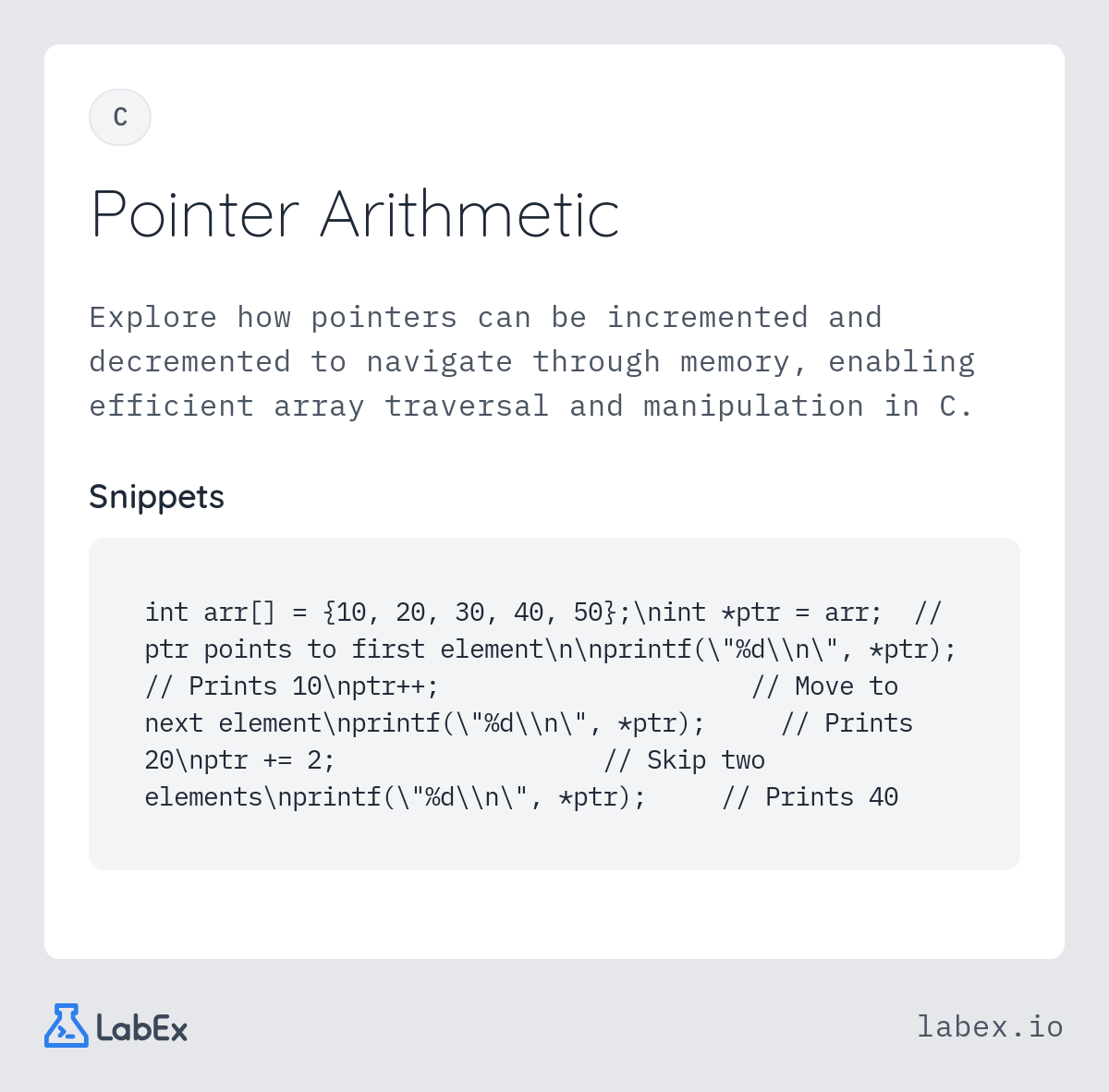 Pointer Arithmetic programming concept visualization