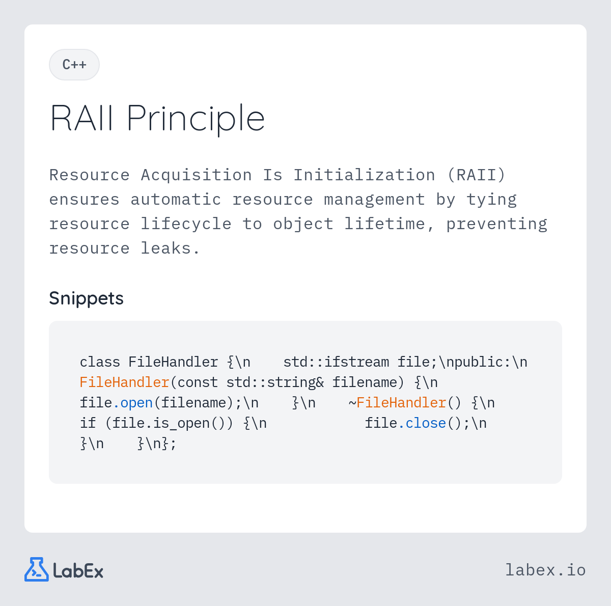 RAII Principle programming concept visualization