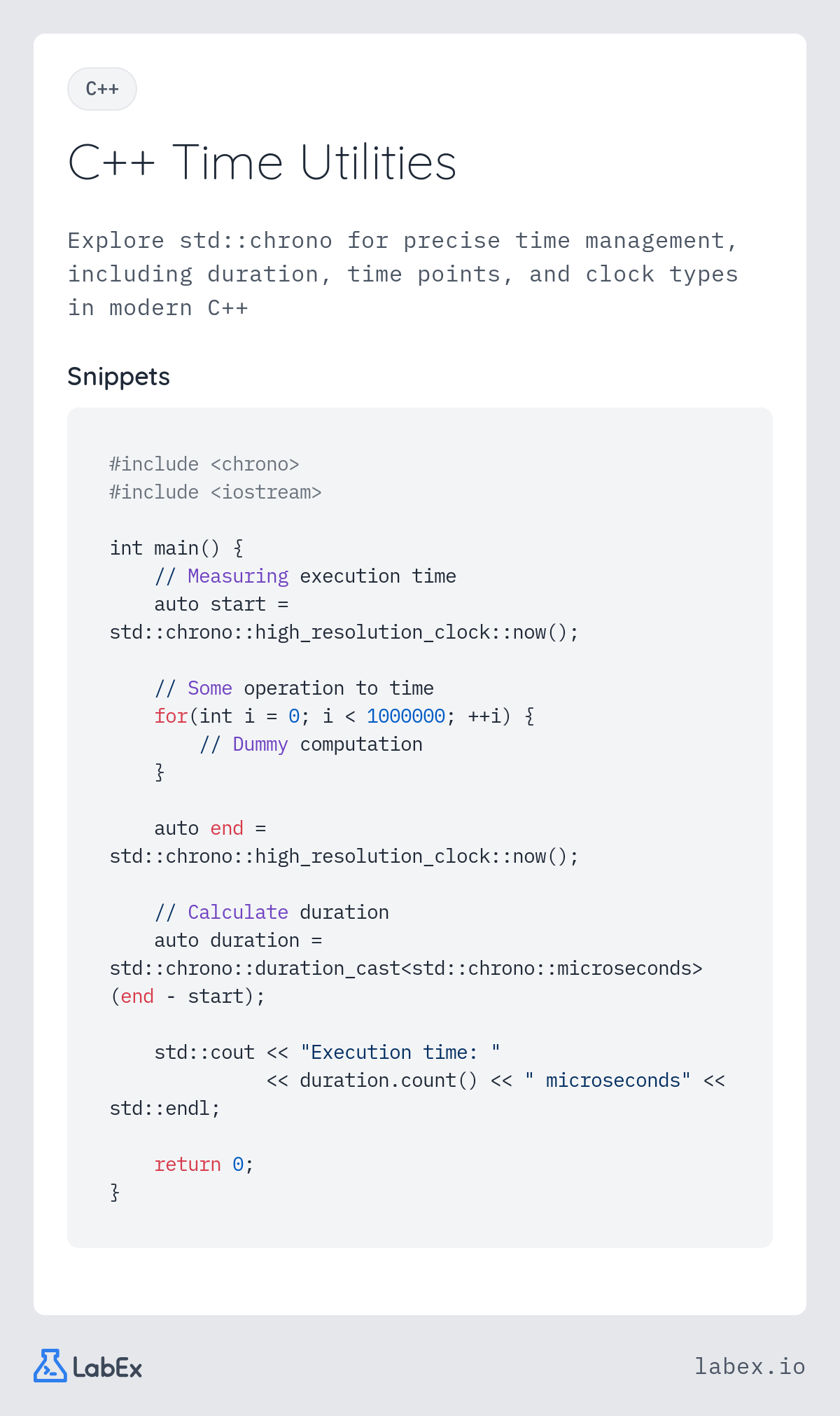 C++ Time Utilities programming concept visualization