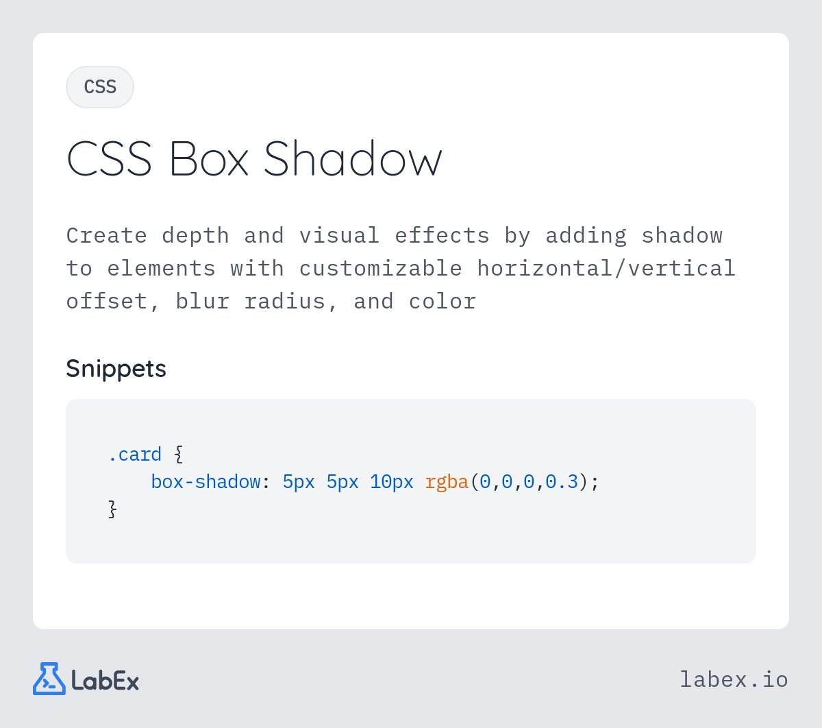 CSS Box Shadow programming concept visualization