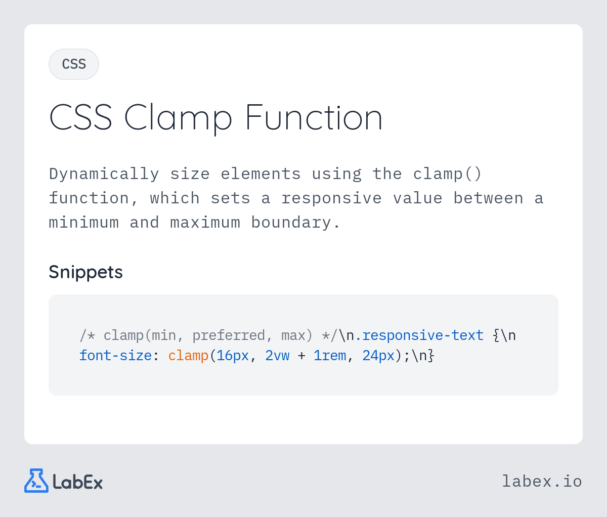 CSS Clamp Function programming concept visualization