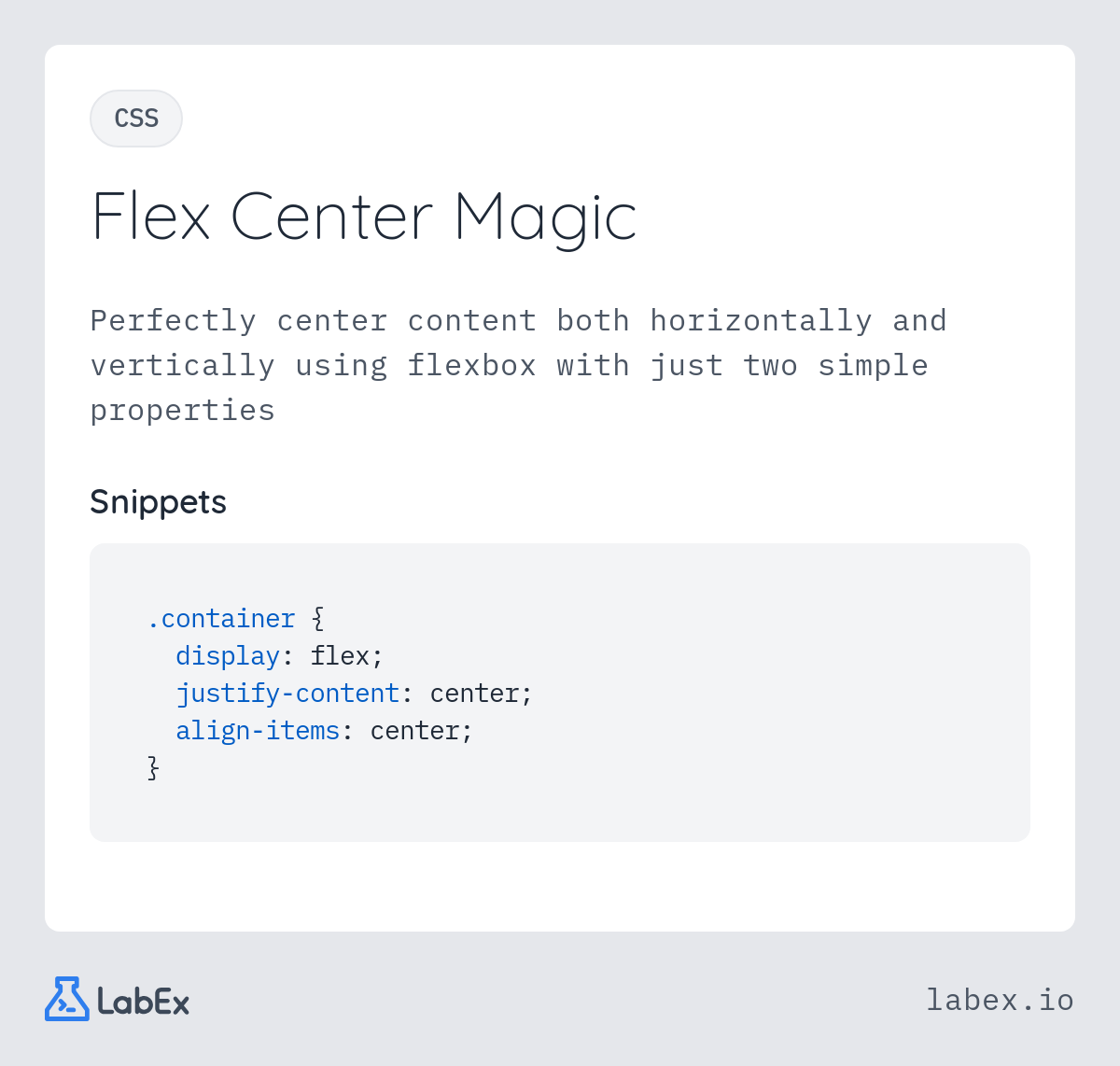 Flex Center Magic programming concept visualization