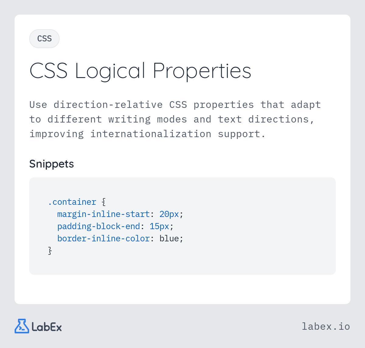 CSS Logical Properties programming concept visualization