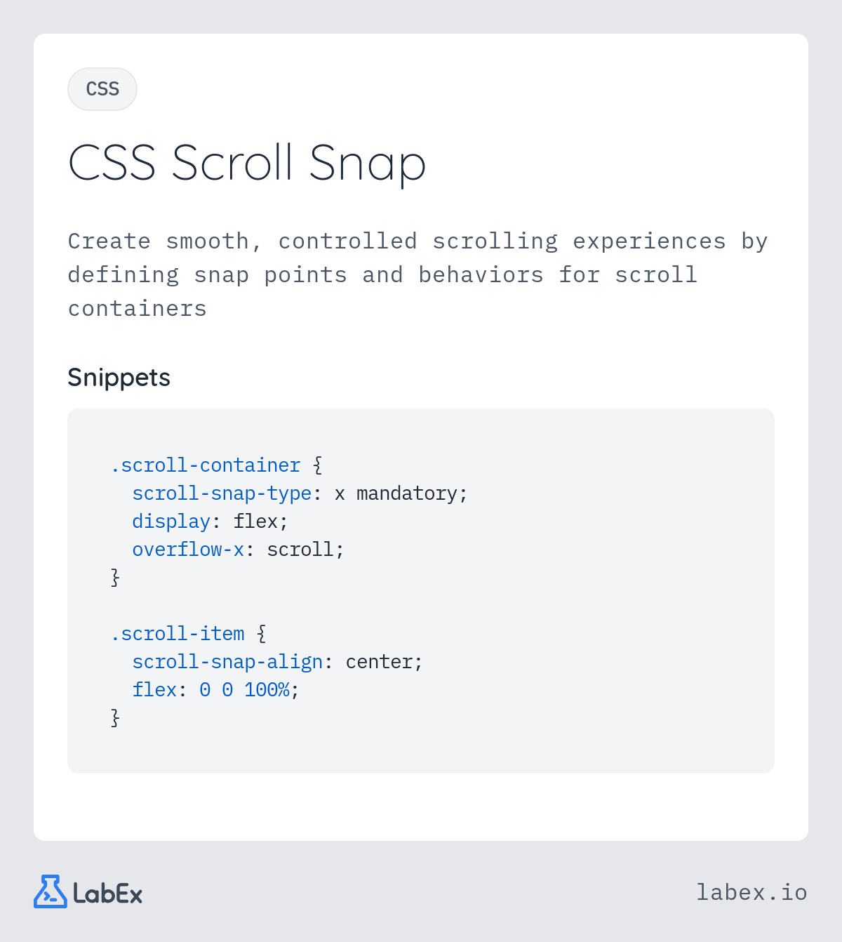 CSS Scroll Snap programming concept visualization