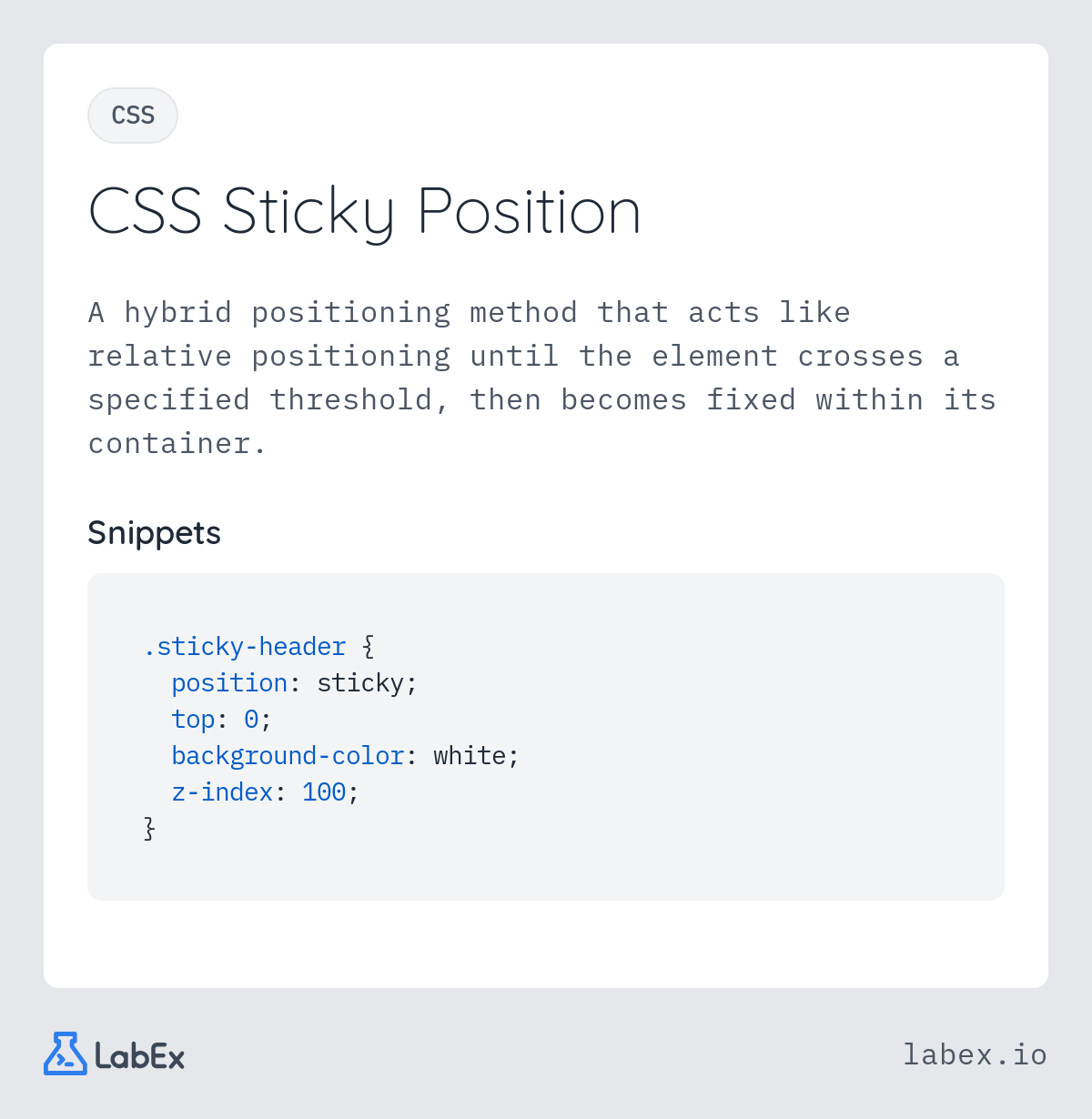 CSS Sticky Position programming concept visualization