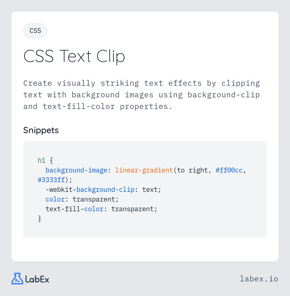 CSS Text Clip programming concept visualization