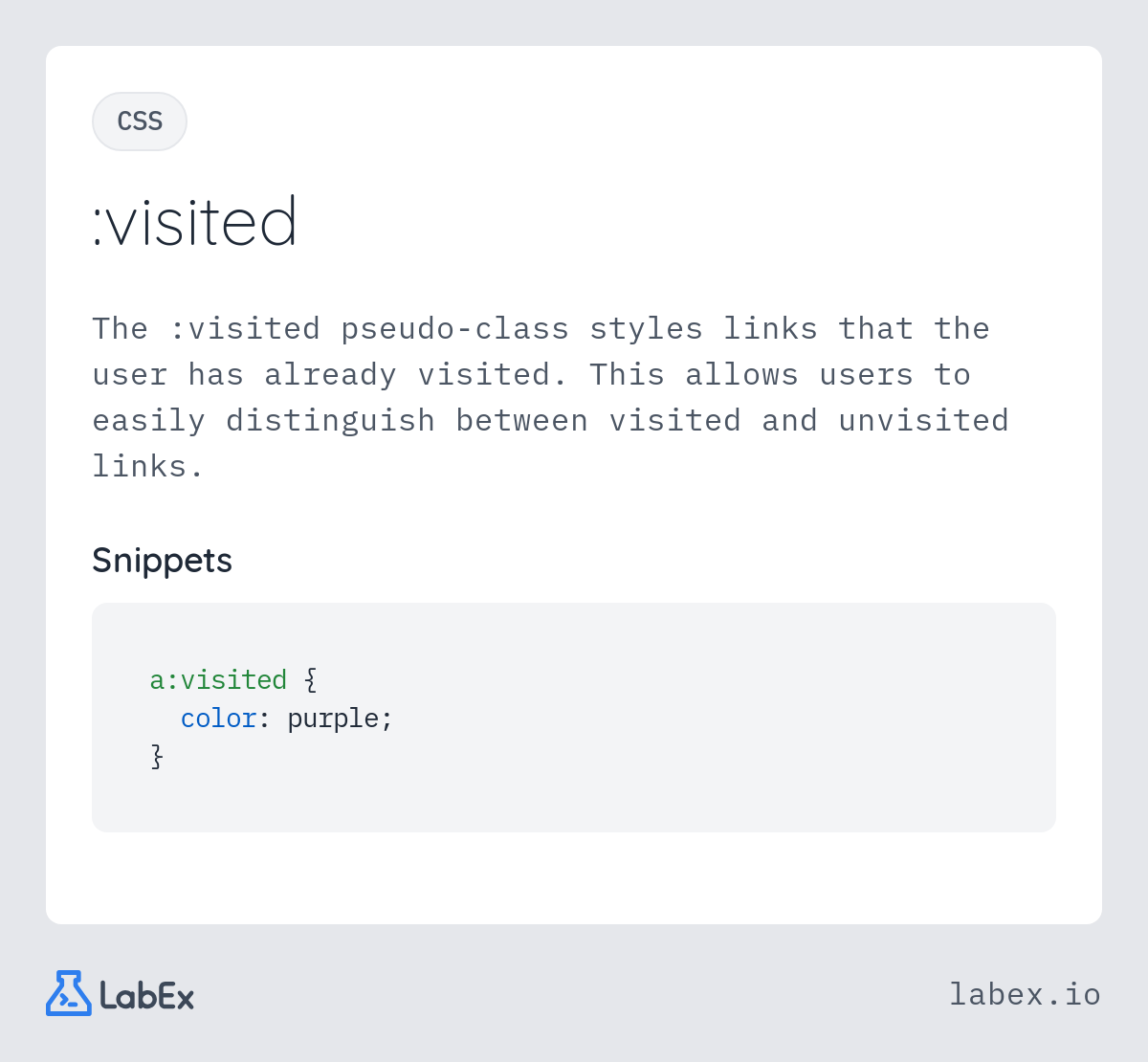 :visited programming concept visualization