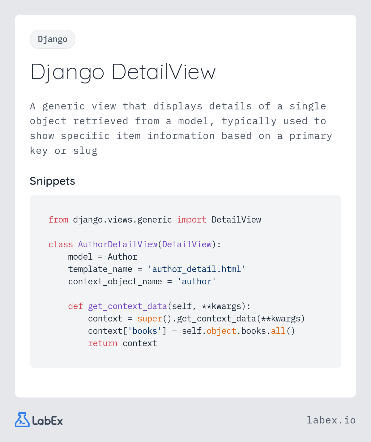 Django DetailView programming concept visualization