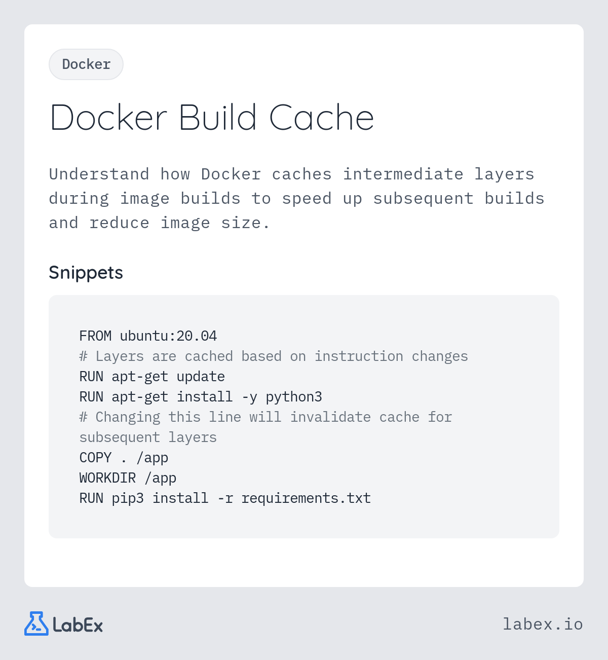 Docker Build Cache programming concept visualization