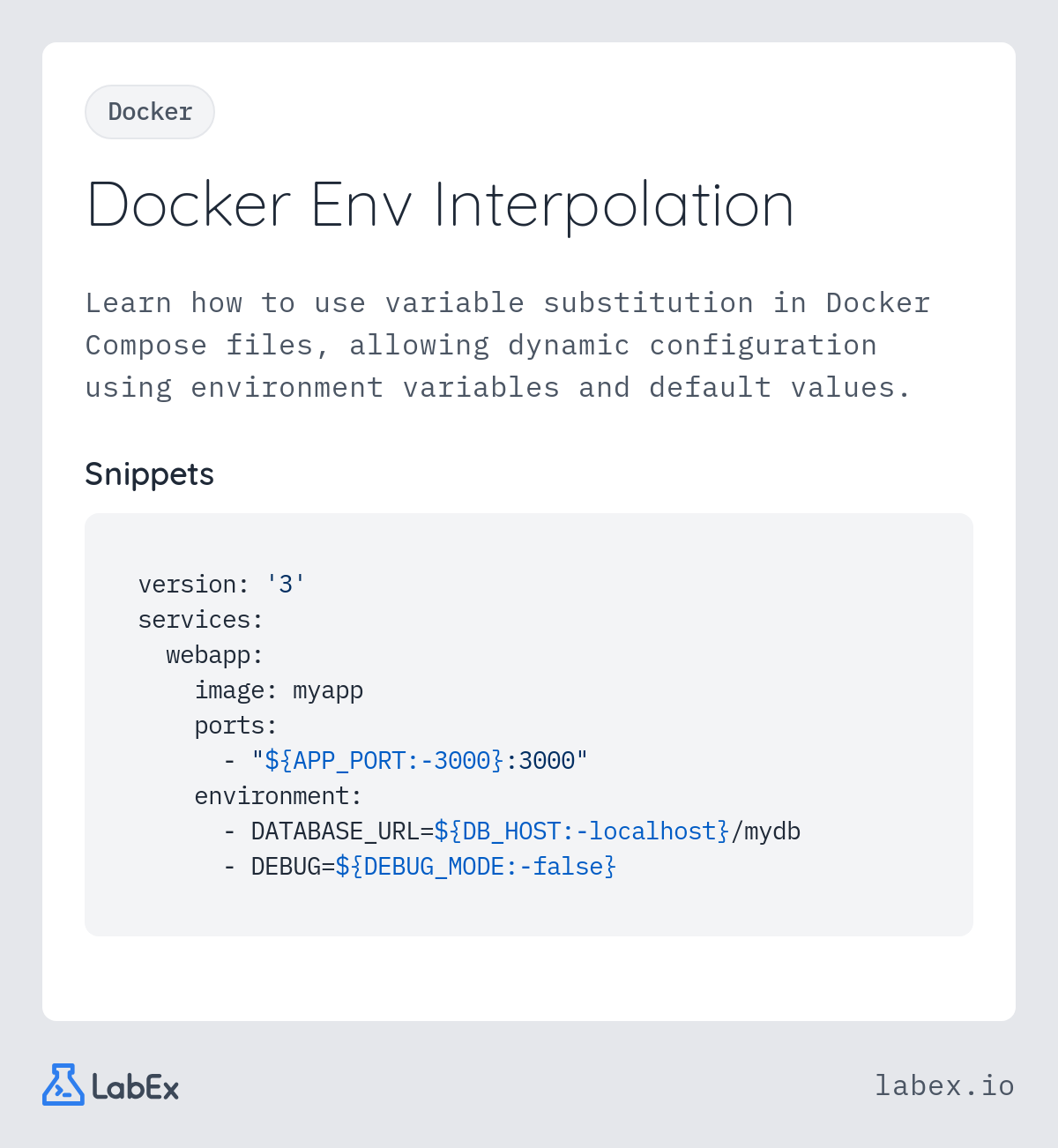 Docker Env Interpolation programming concept visualization