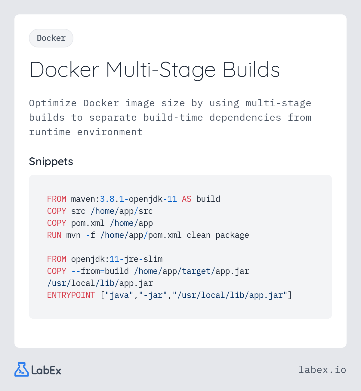 Docker Multi-Stage Builds programming concept visualization