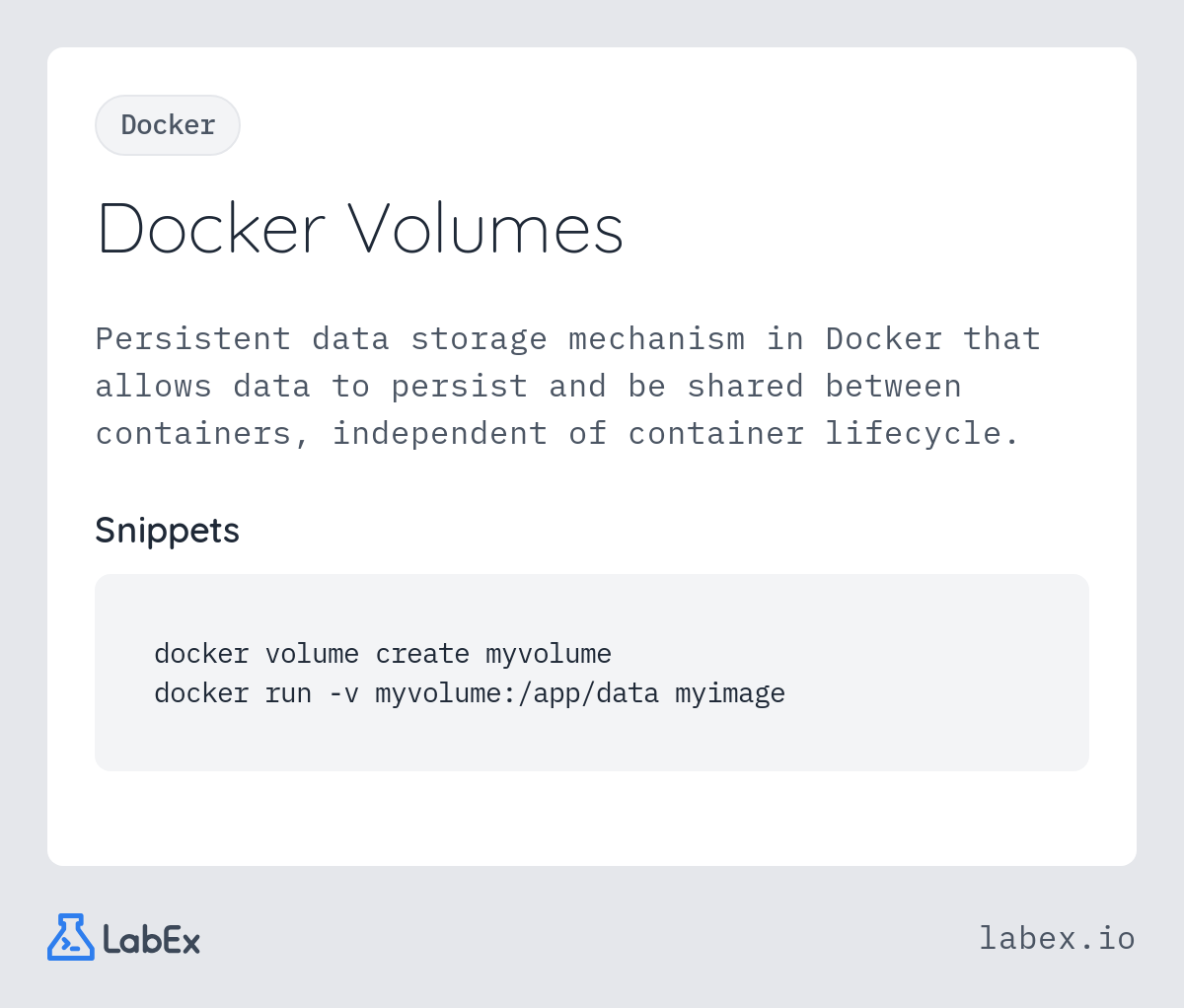 Docker Volumes programming concept visualization