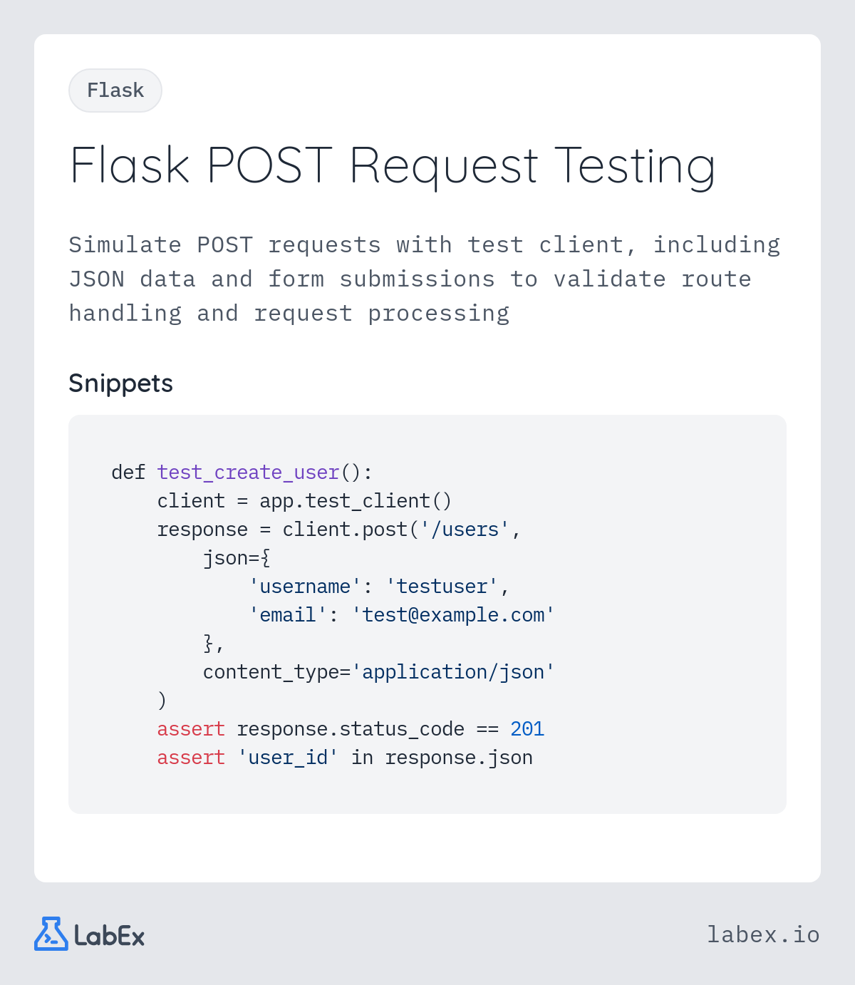 Flask POST Request Testing programming concept visualization