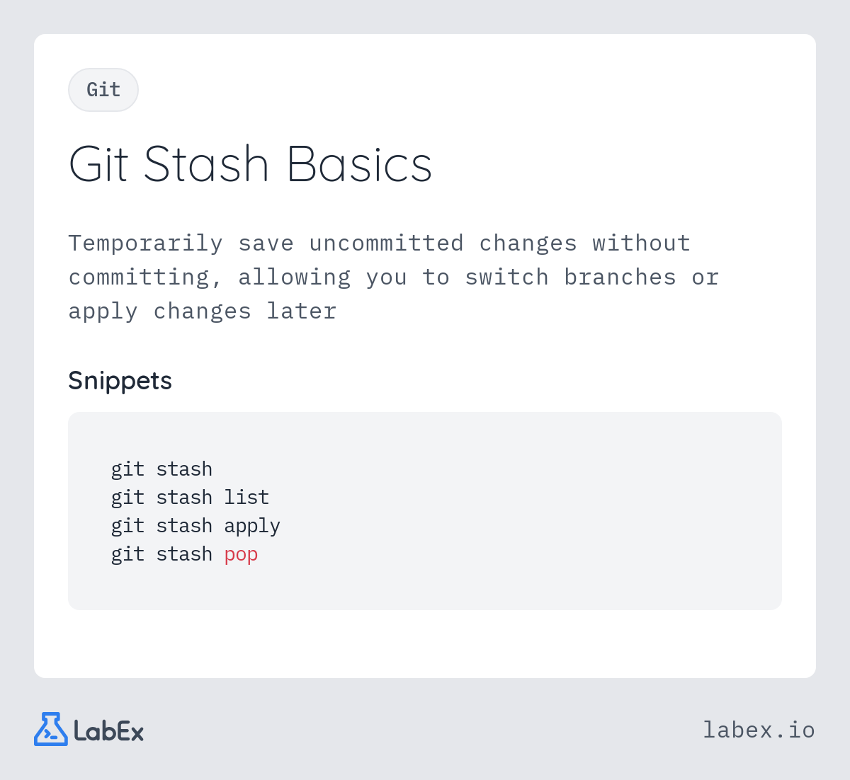 Git Stash Basics programming concept visualization