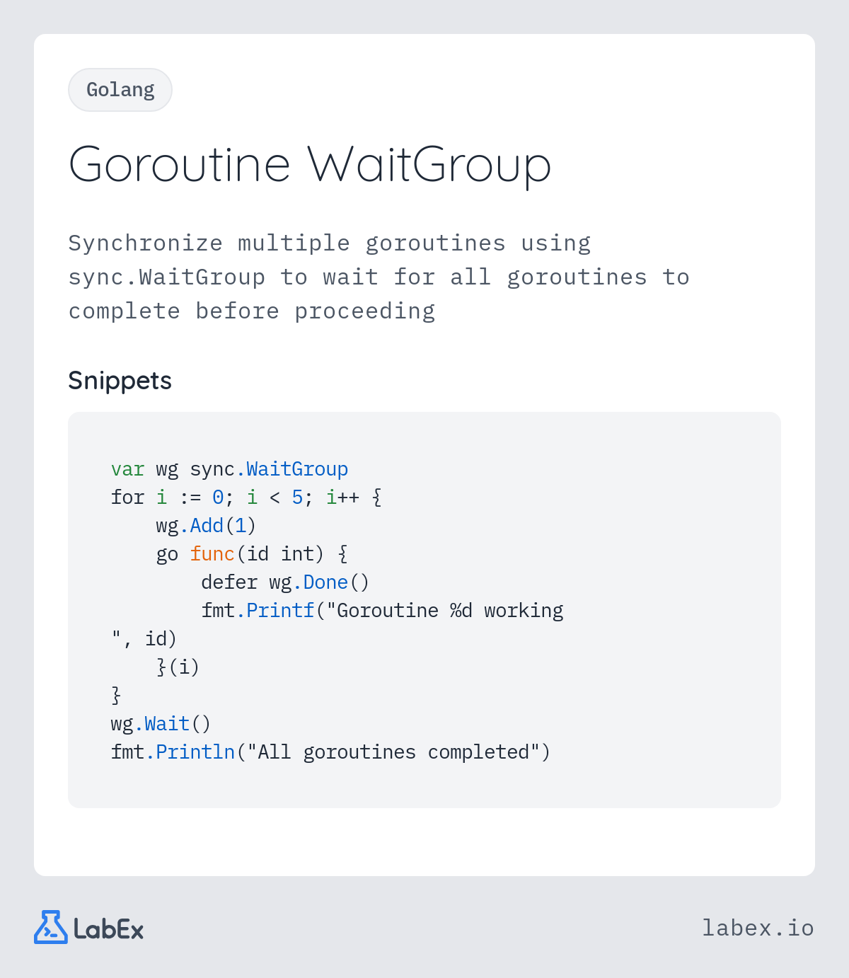 Goroutine WaitGroup programming concept visualization