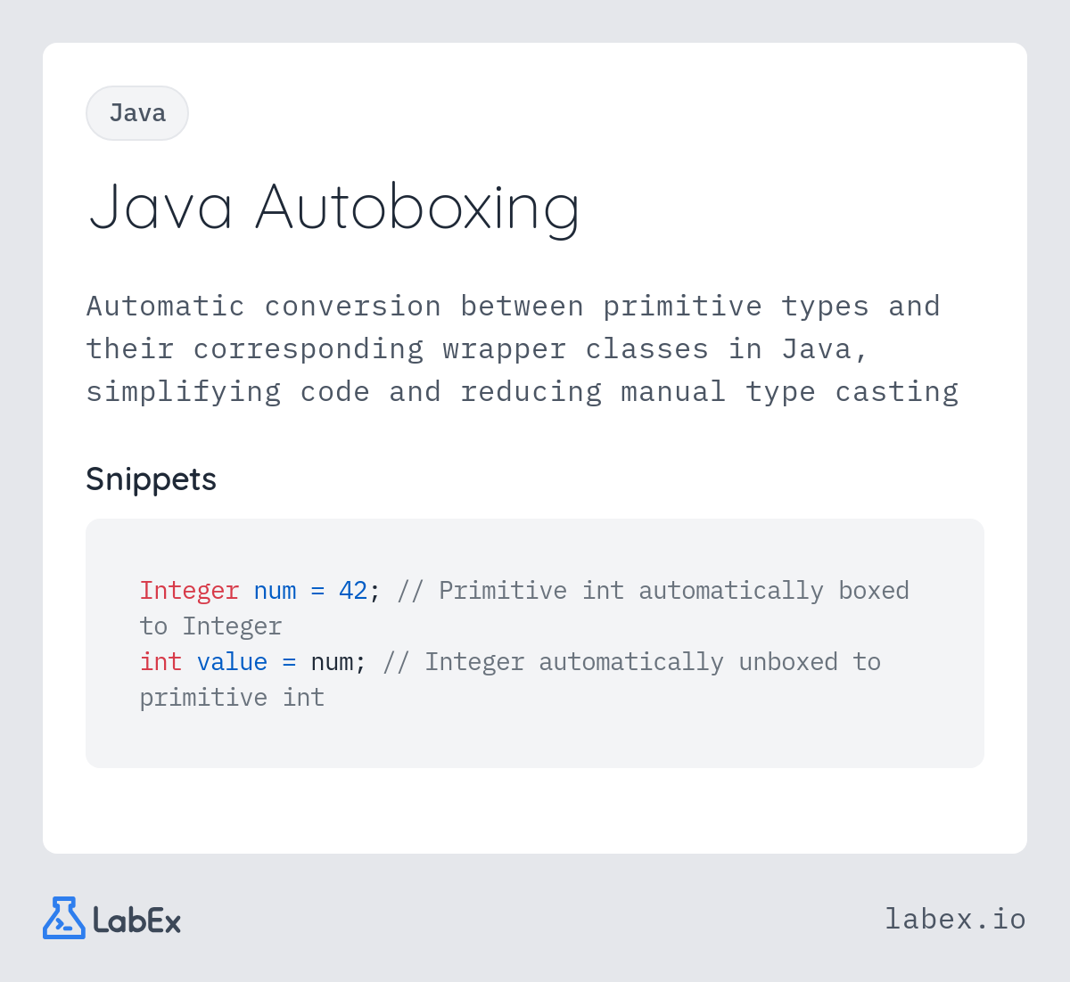 Java Autoboxing programming concept visualization