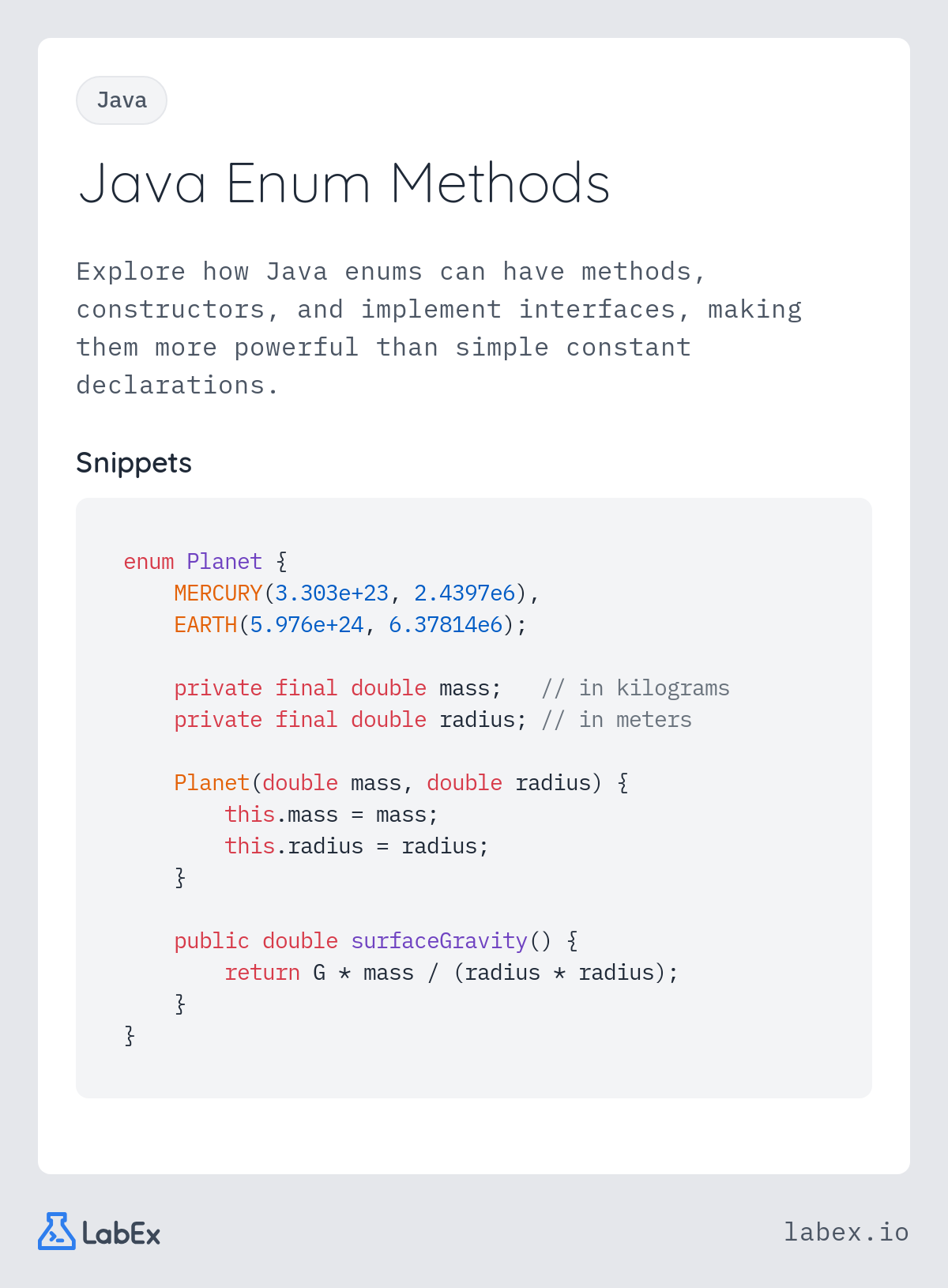 Java Enum Methods programming concept visualization