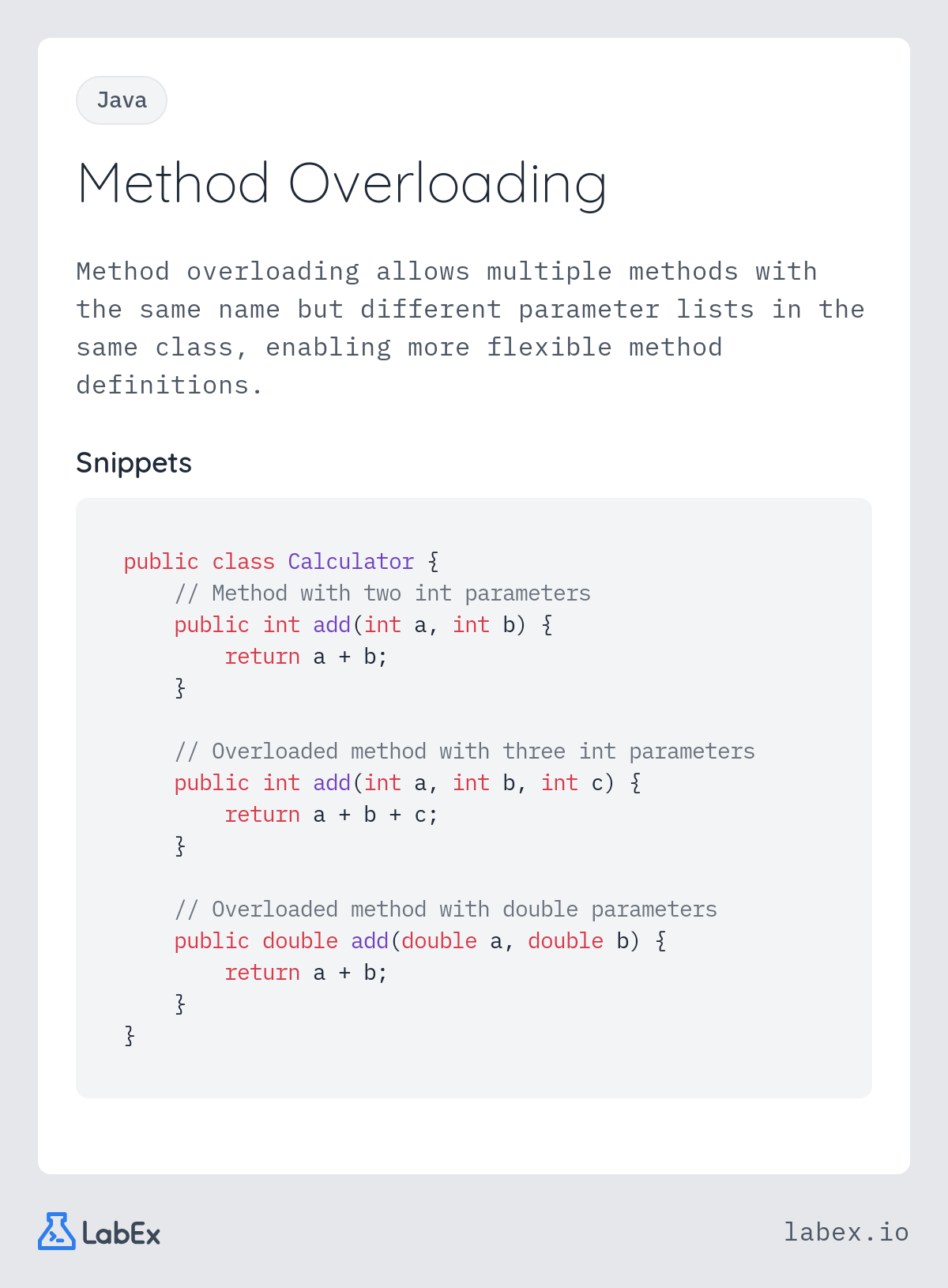 Method Overloading programming concept visualization