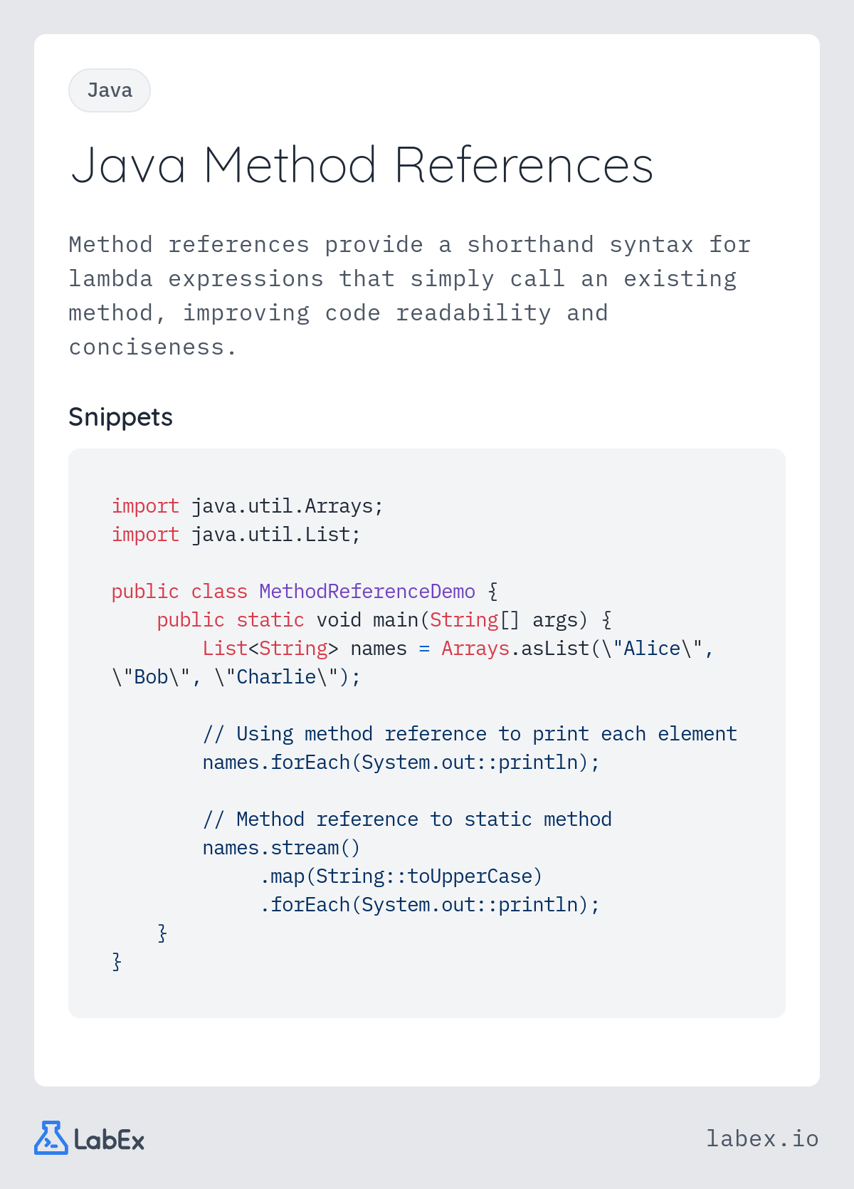 Java Method References programming concept visualization