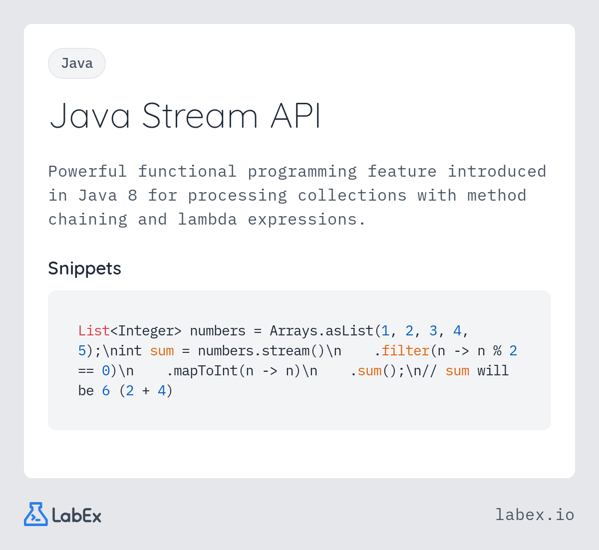 Java Stream API programming concept visualization