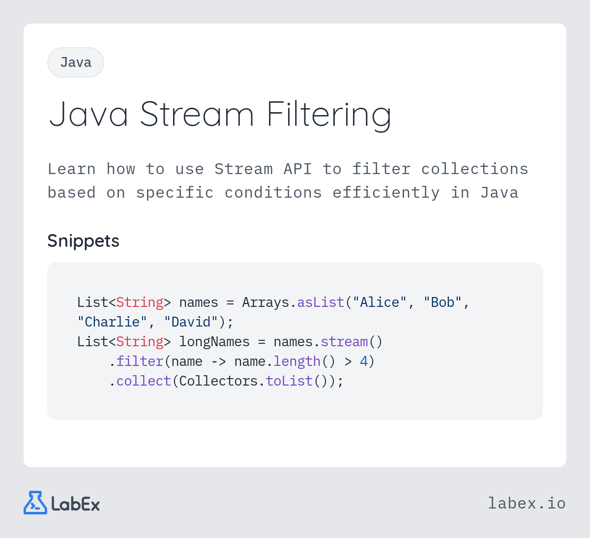 Java Stream Filtering programming concept visualization