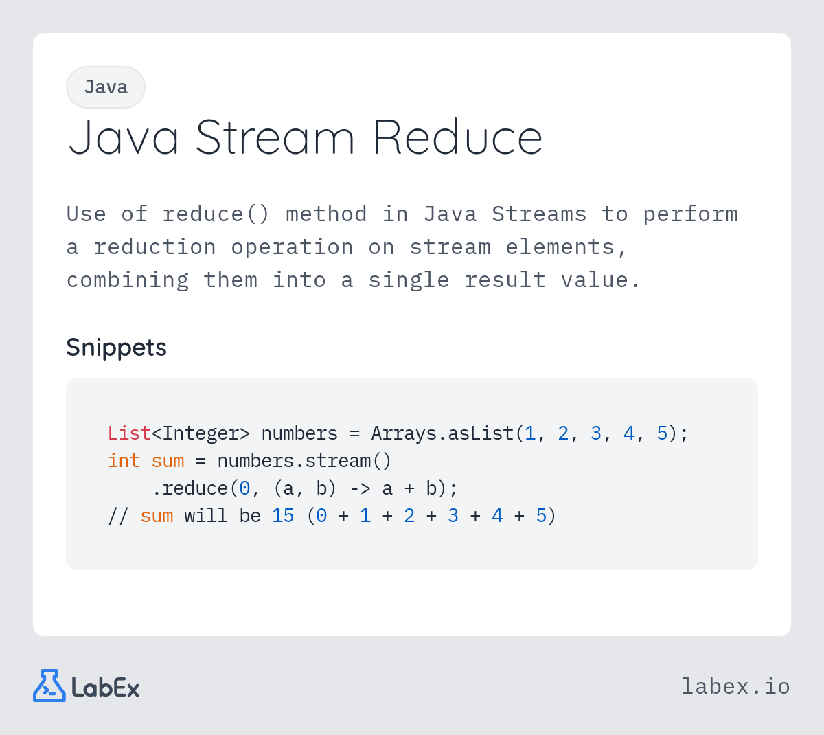 Java Stream Reduce programming concept visualization