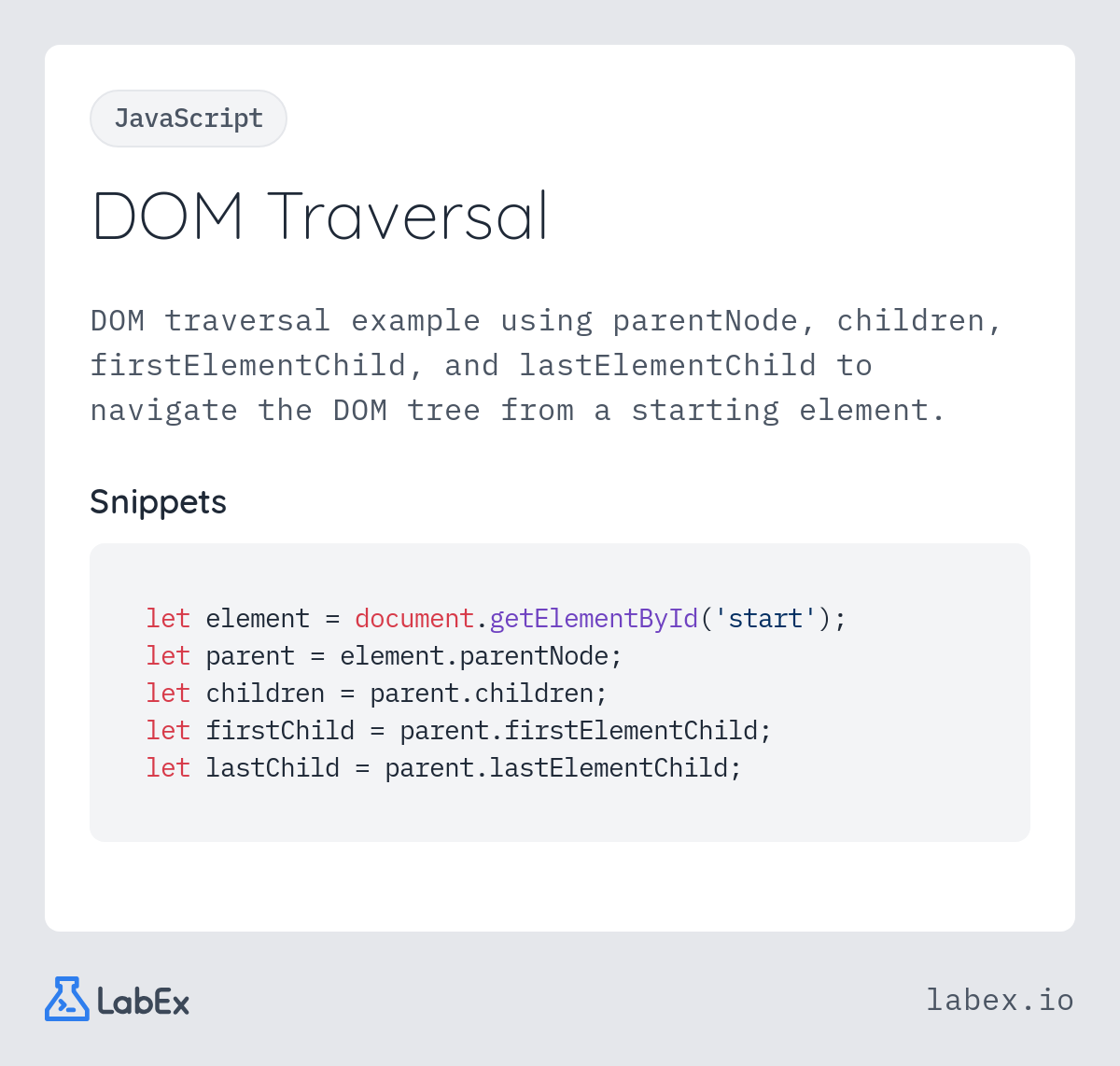 DOM Traversal programming concept visualization