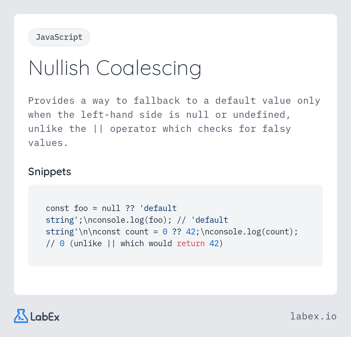 Nullish Coalescing programming concept visualization