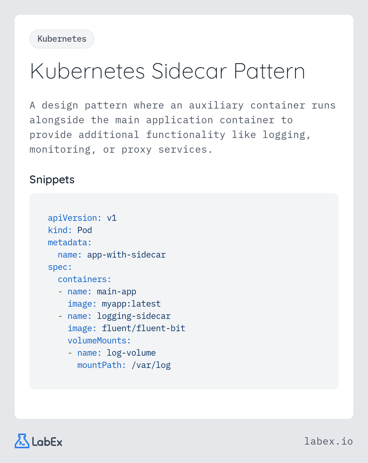 Kubernetes Sidecar Pattern programming concept visualization