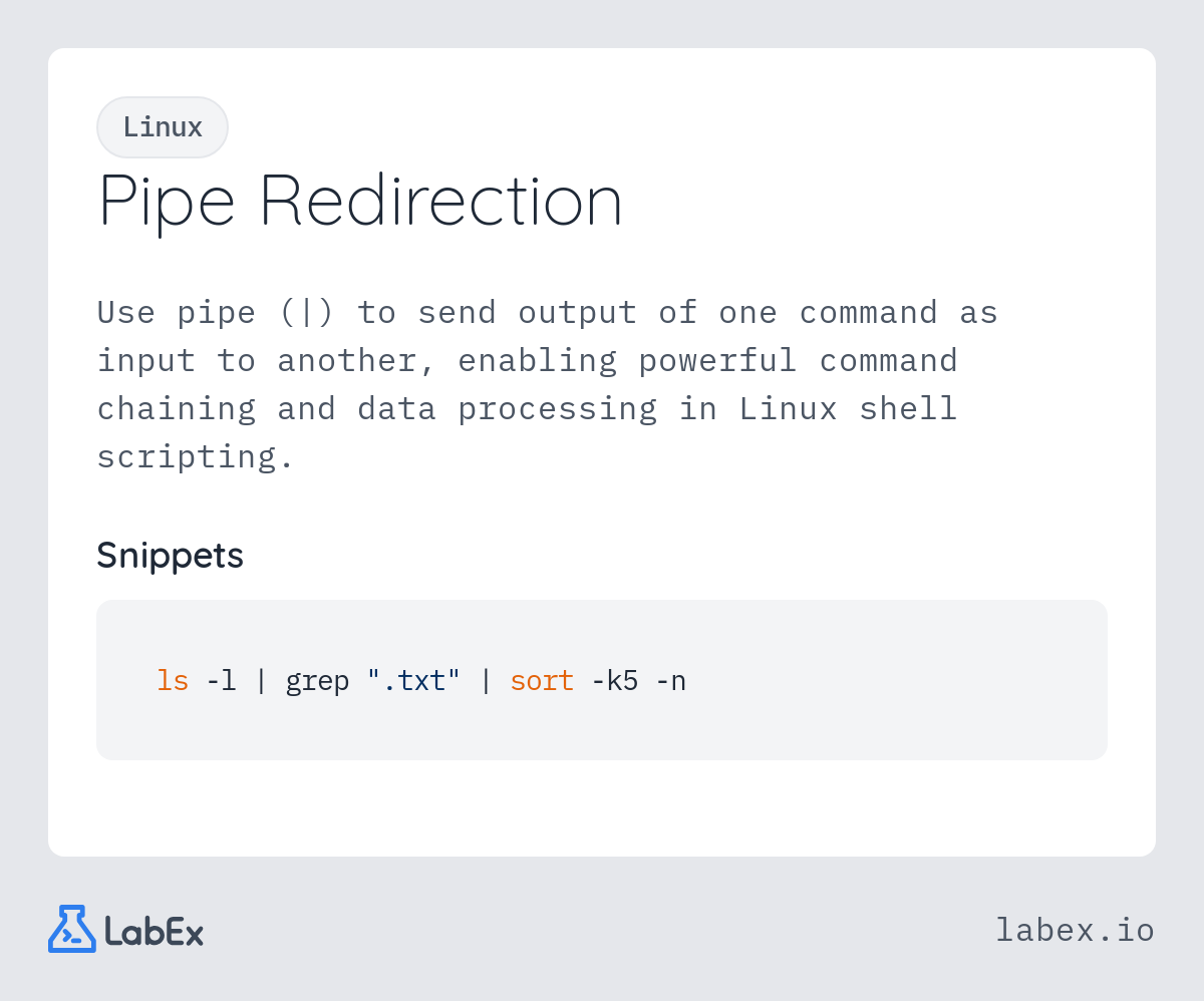 Pipe Redirection programming concept visualization