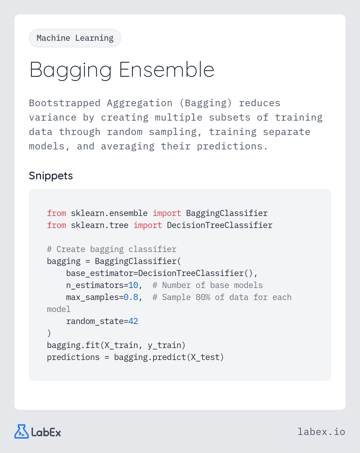 Bagging Ensemble programming concept visualization