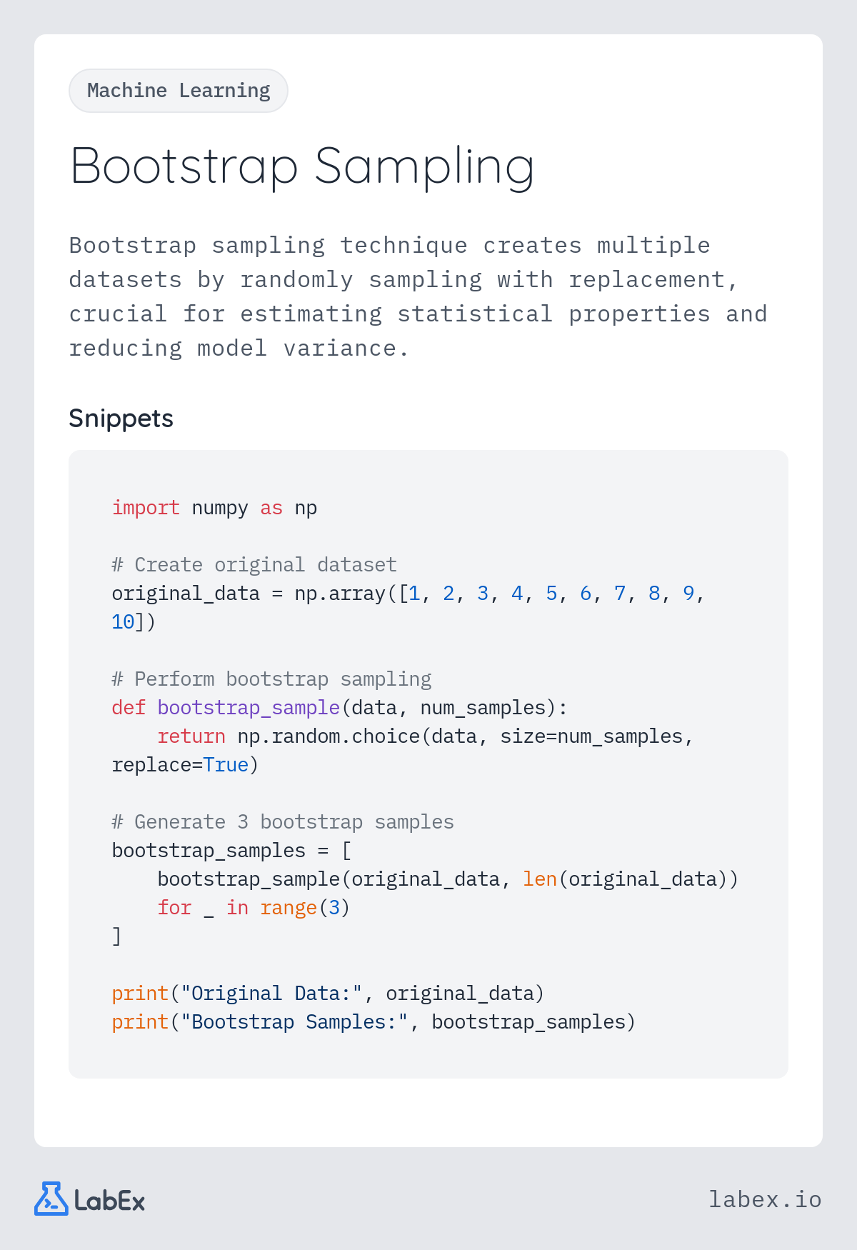 Bootstrap Sampling programming concept visualization