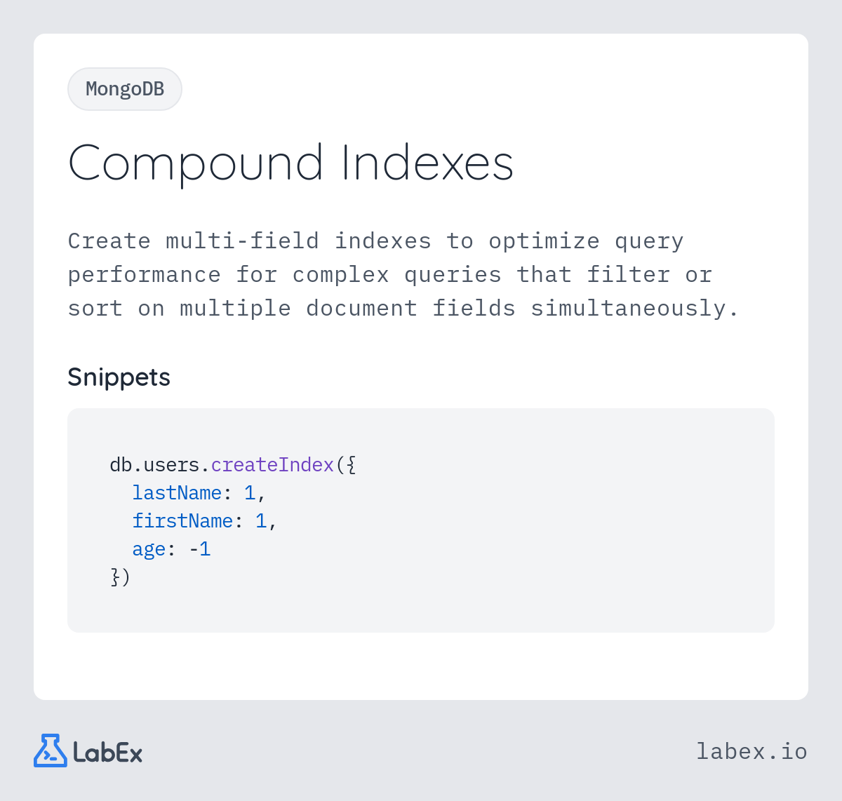 Compound Indexes programming concept visualization