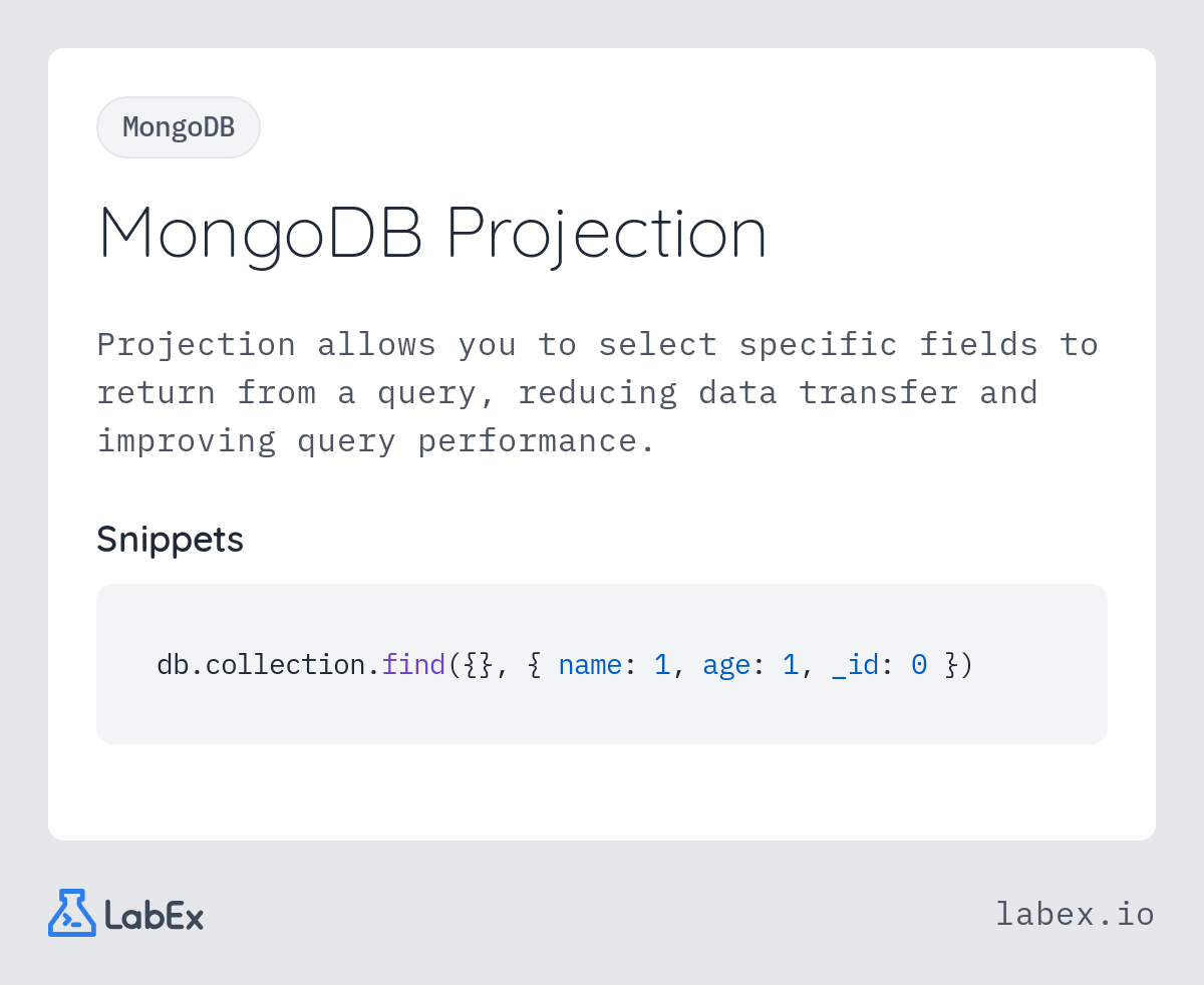 MongoDB Projection programming concept visualization