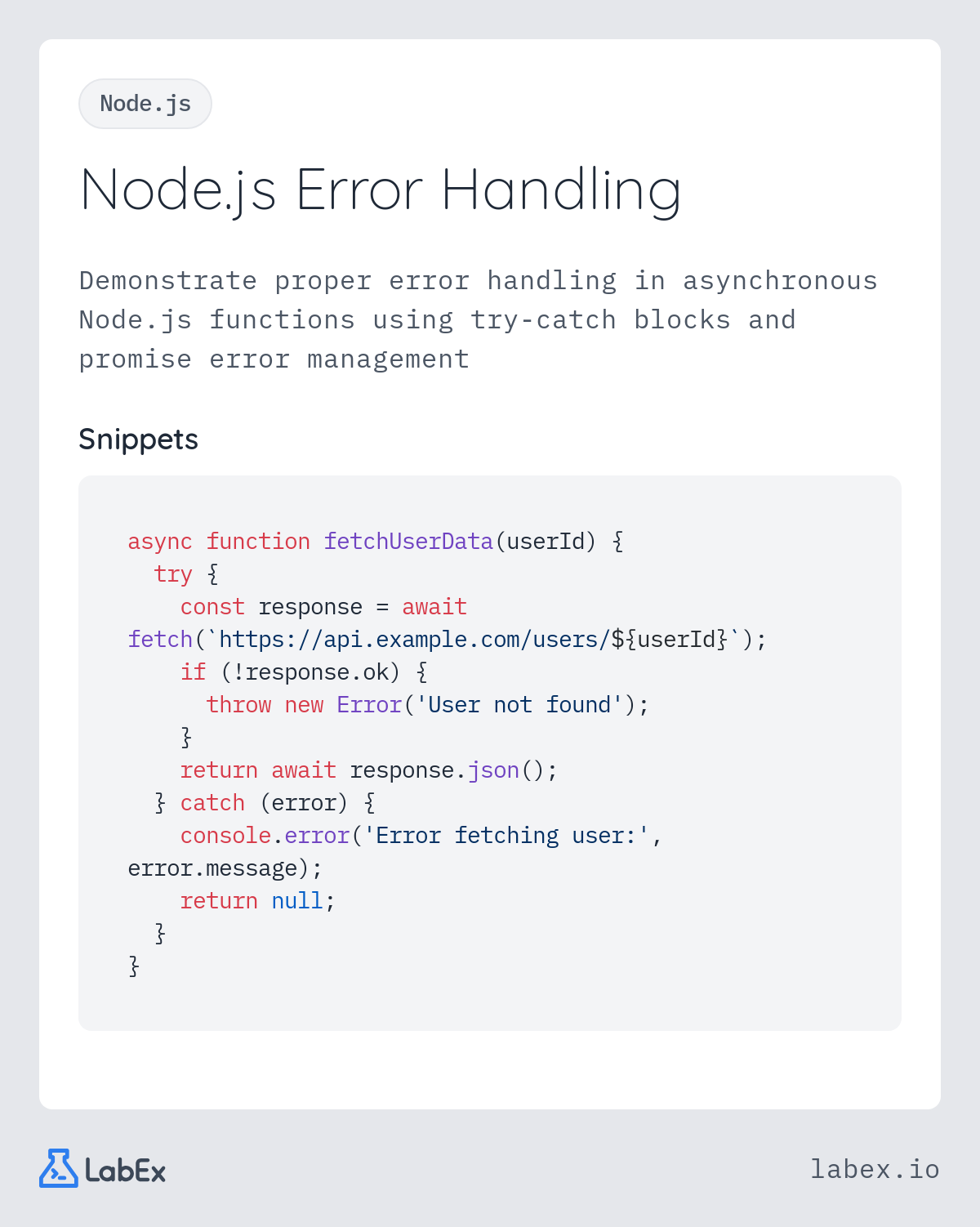 Node.js Error Handling programming concept visualization