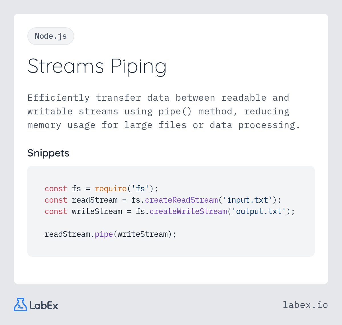 Streams Piping programming concept visualization