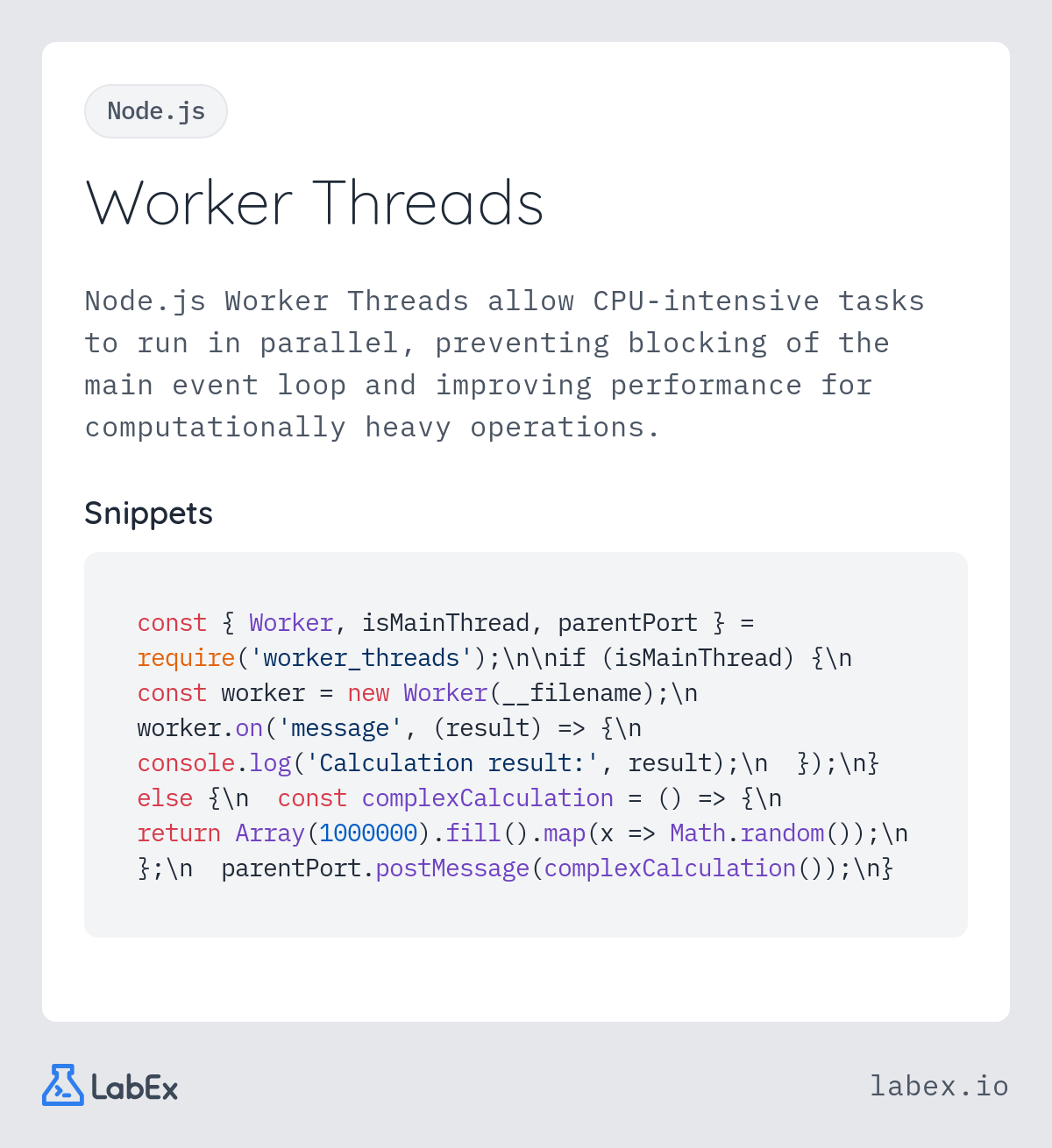 Worker Threads programming concept visualization