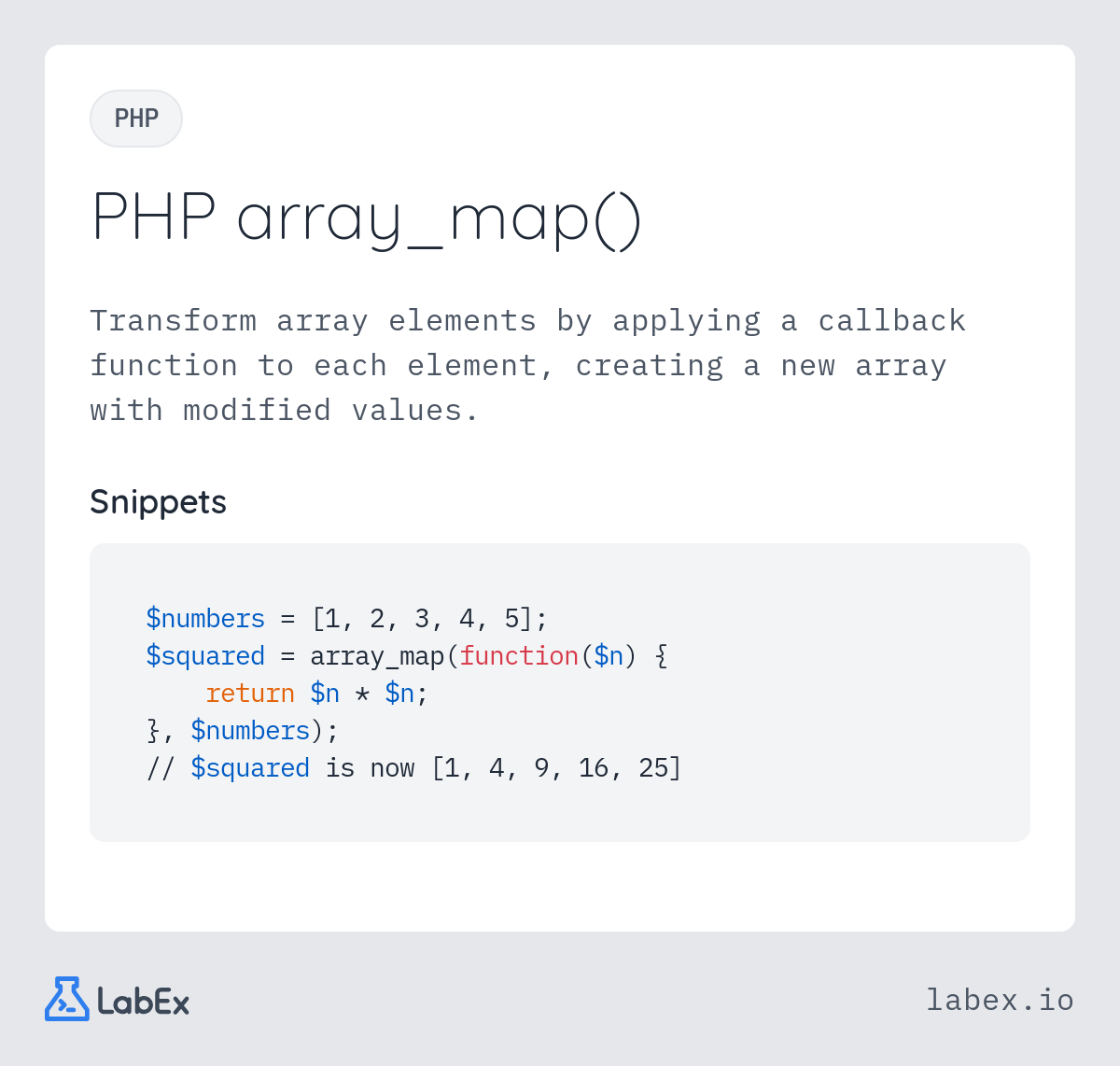 PHP array_map() programming concept visualization