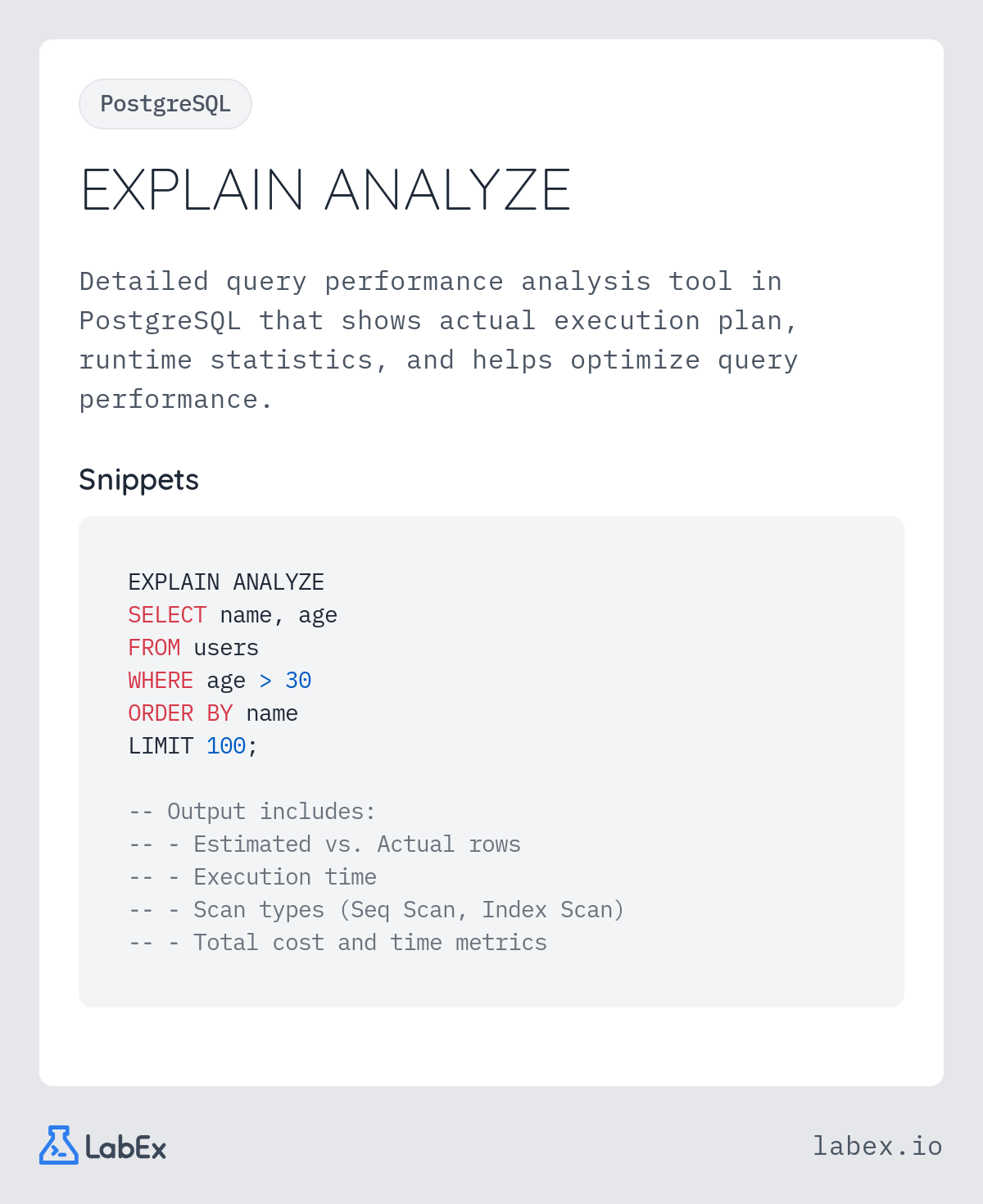 EXPLAIN ANALYZE programming concept visualization