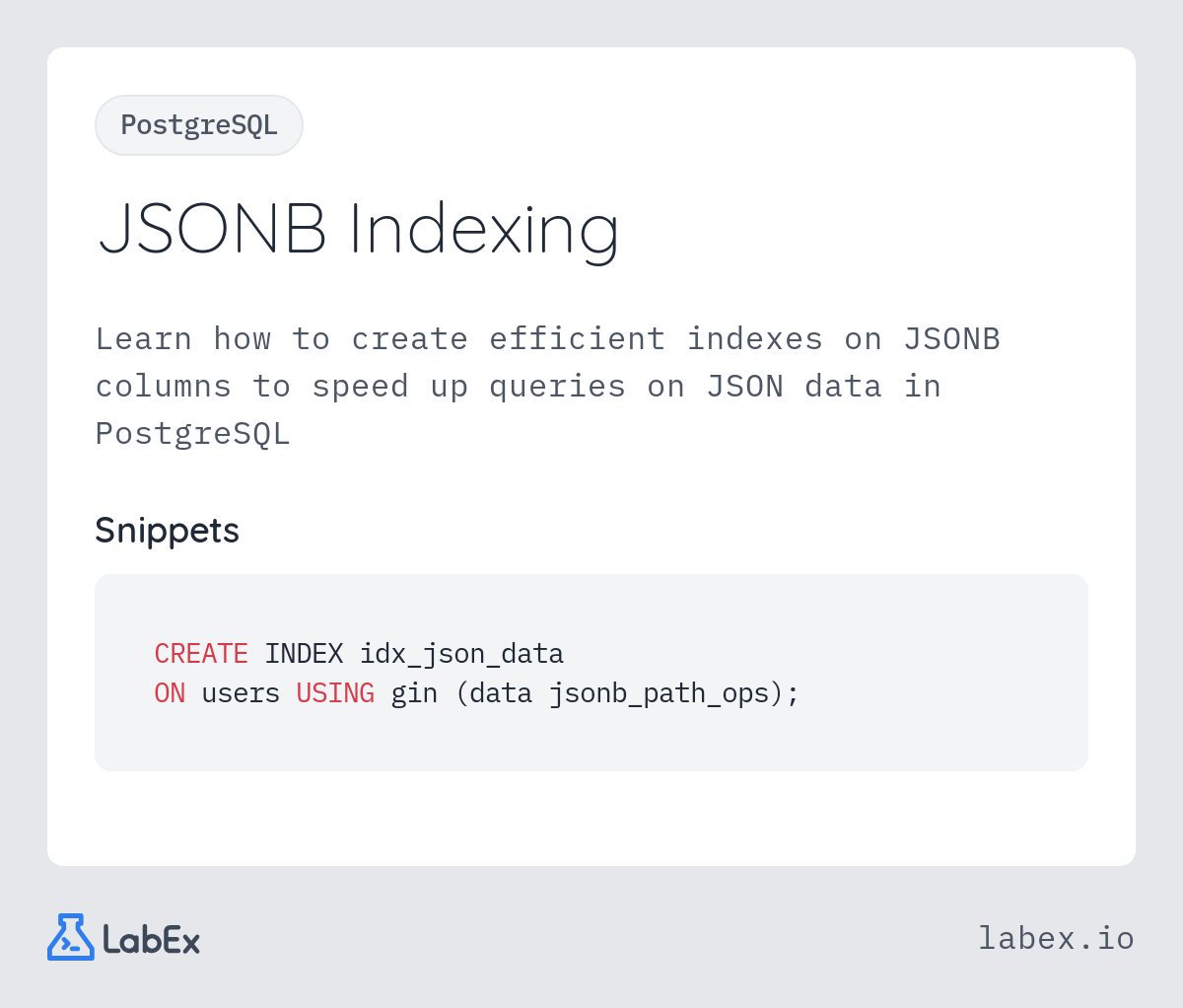 JSONB Indexing programming concept visualization