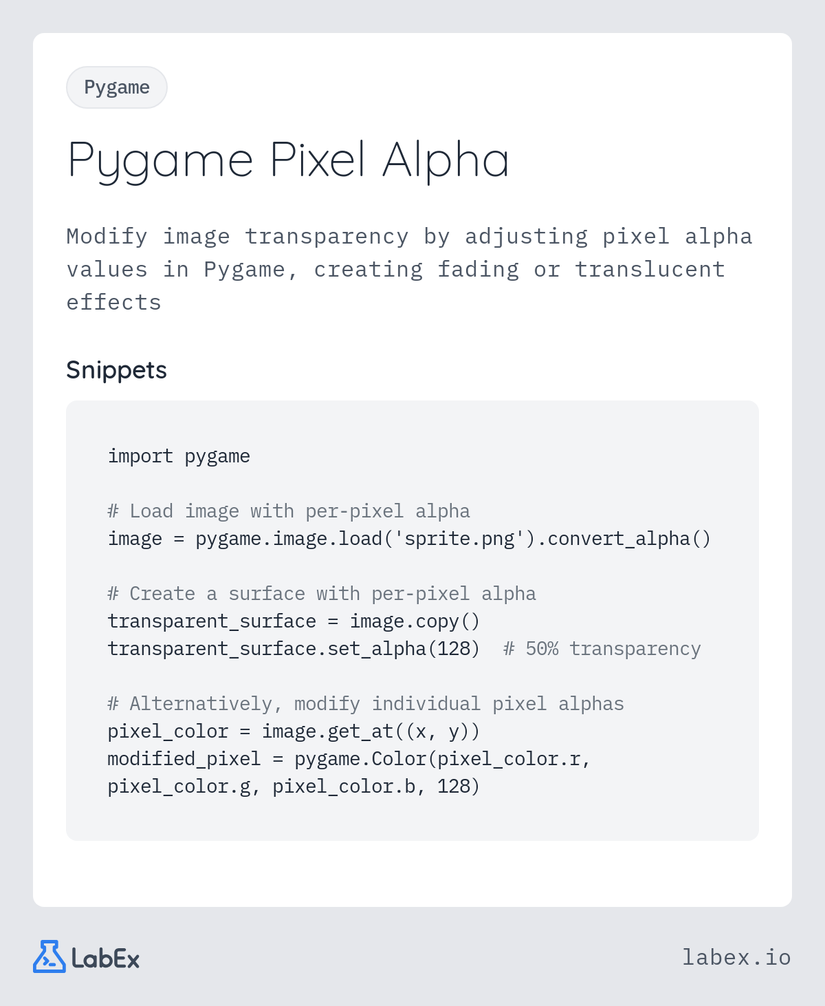 Pygame Pixel Alpha programming concept visualization