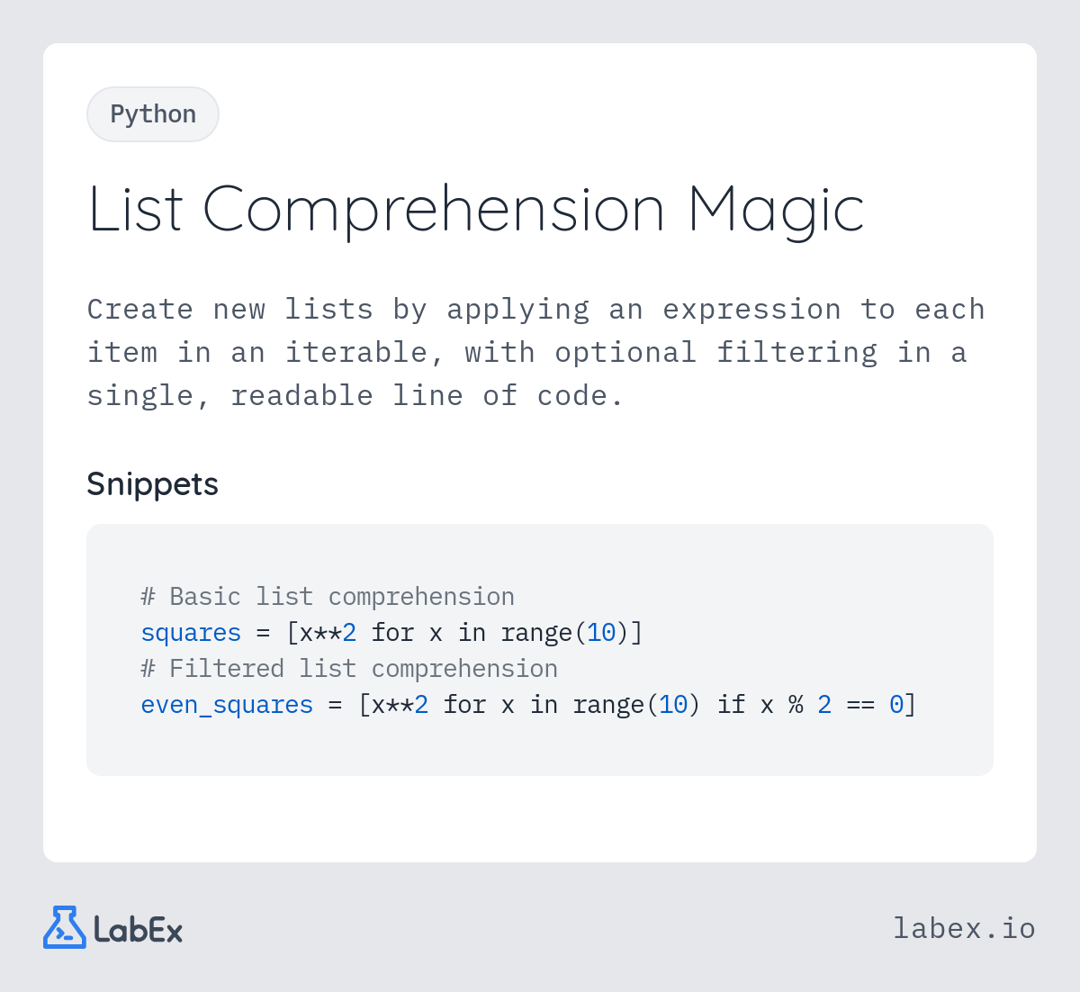 List Comprehension Magic programming concept visualization