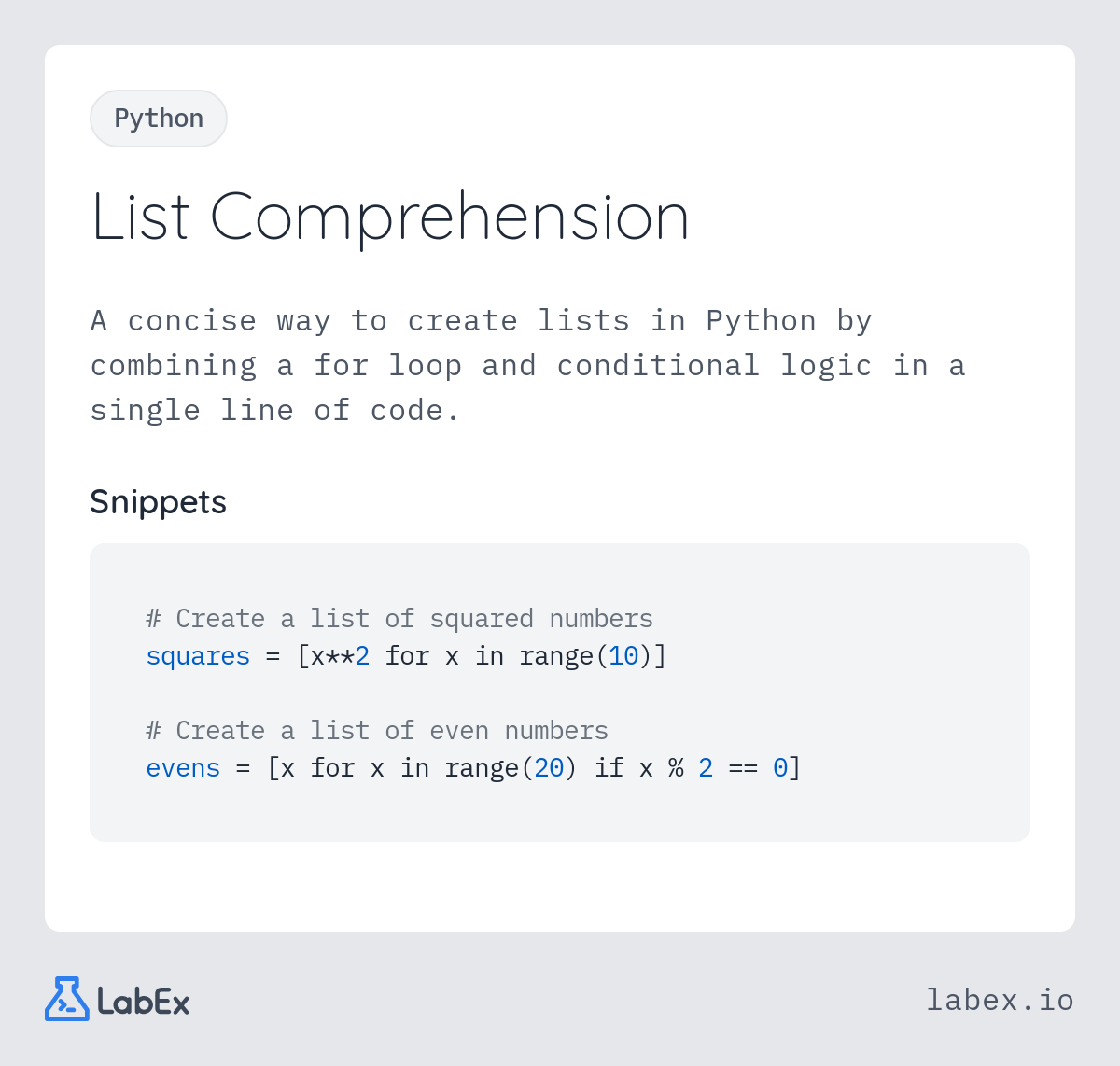 List Comprehension programming concept visualization