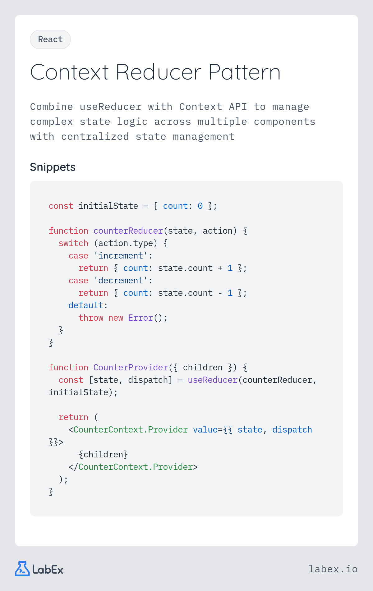 Context Reducer Pattern programming concept visualization